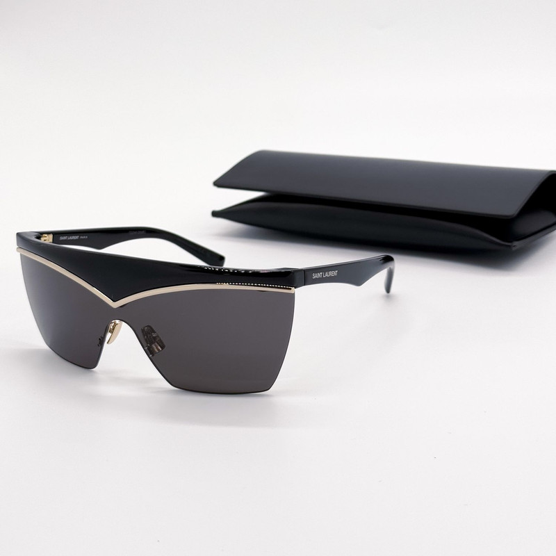 NEW SAINT LAURENT SL614 MASK 001 BLACK WOMEN SUNGLASSES - 1