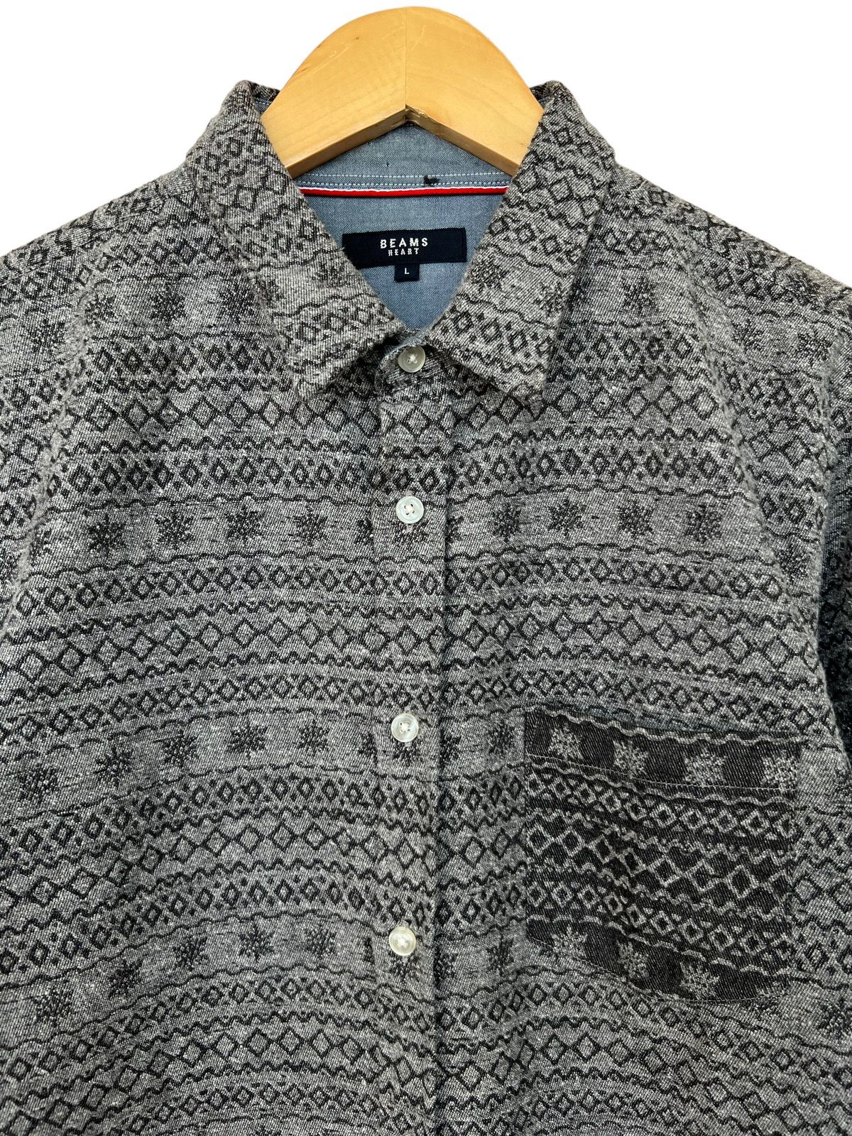 Beams Japan Checkered Long Sleeve Button Up Flanner Shirt M - 5