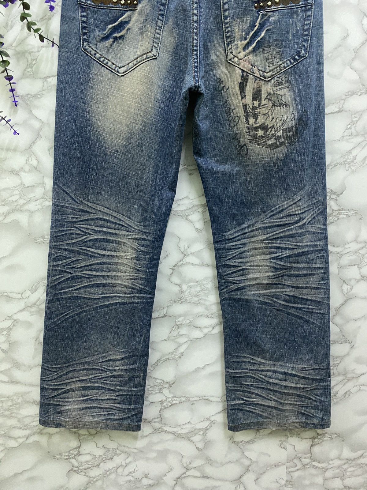 Designer - Vintage ZHAO DAO Patches Distressed Denim Jean - 14