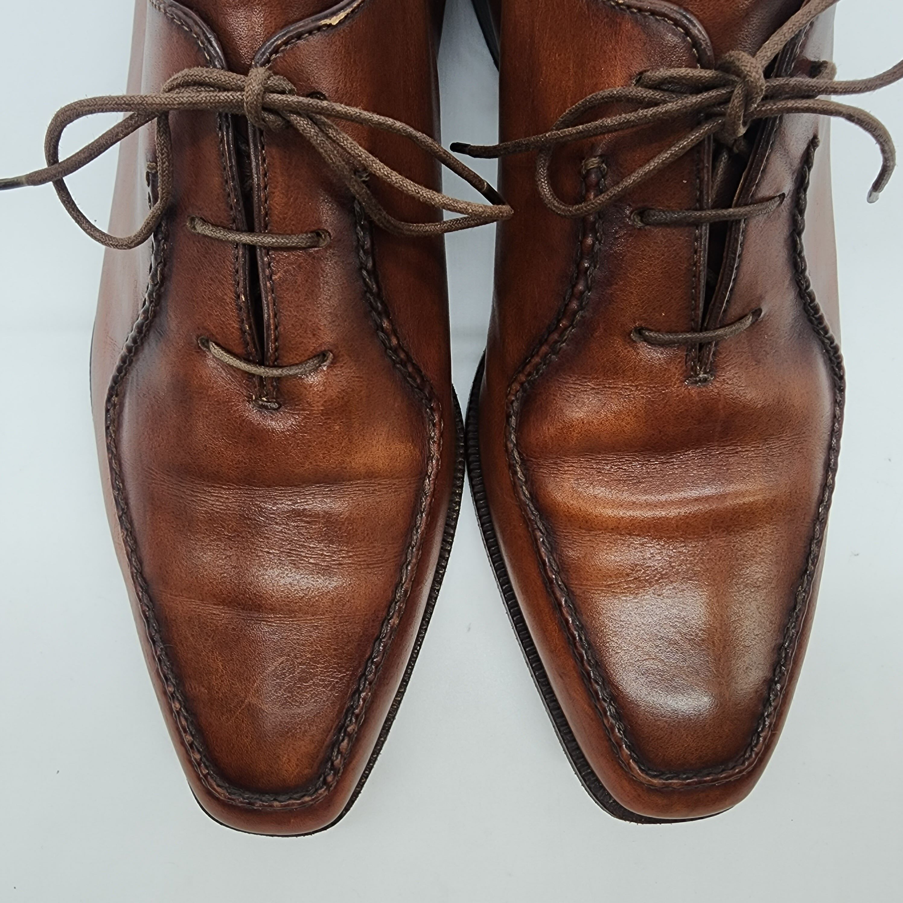 Berluti - Stitched Detail Leather Oxford Shoes - 4