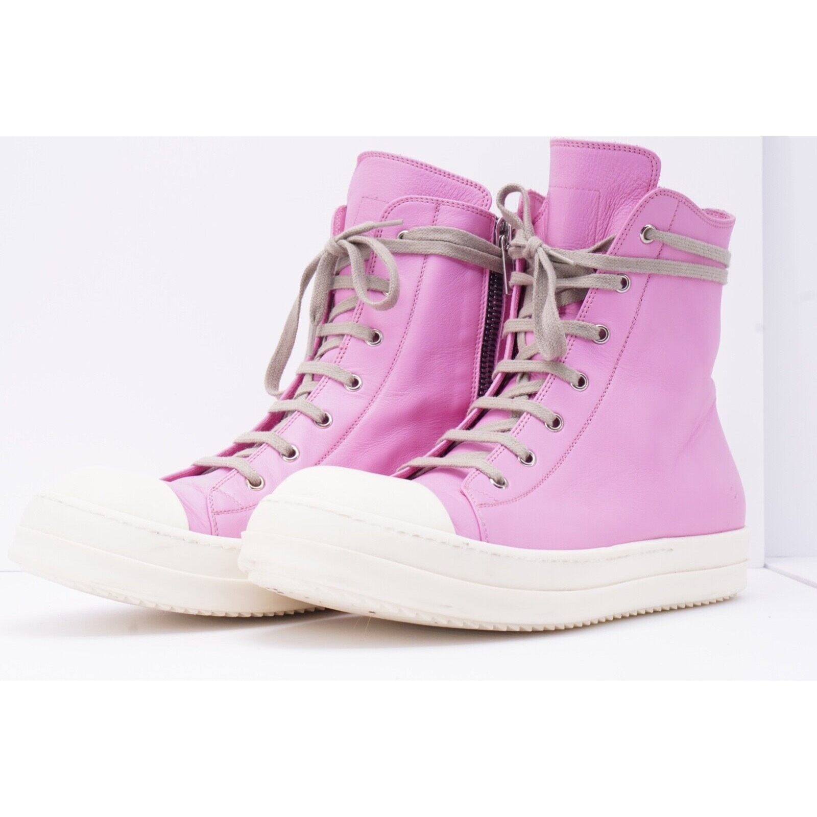 Ramones Pink High Top Sneaker Pink SS21 Side Zipper - 2