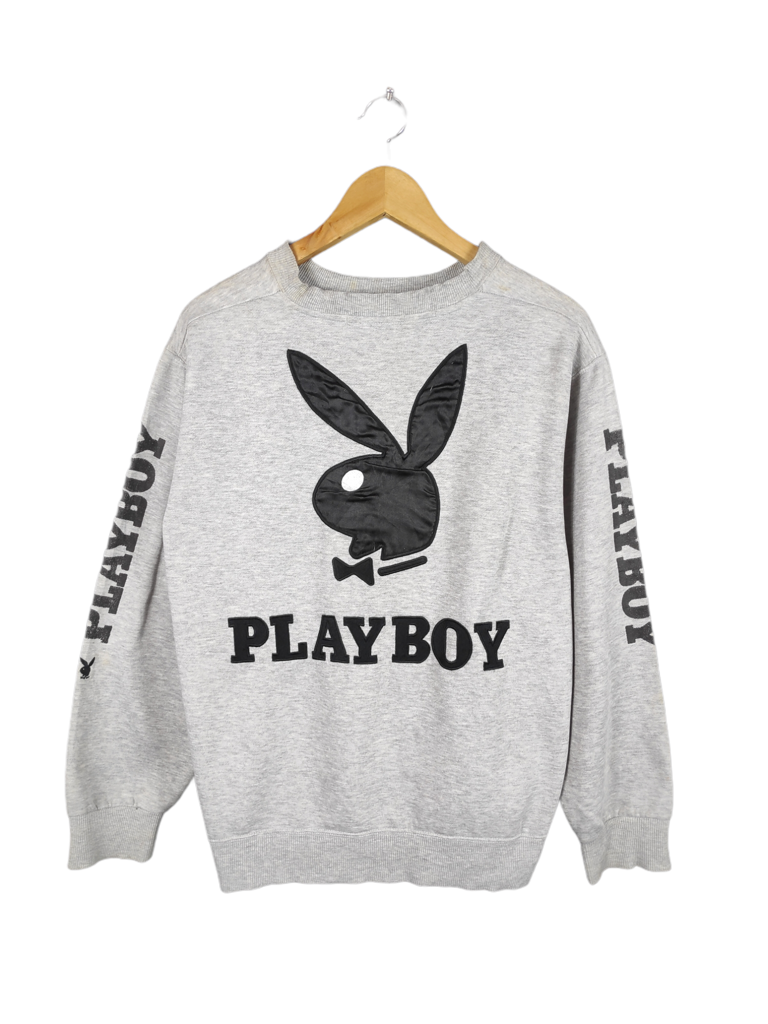 Vintage - Vintage Big Logo Spell Out Sleeve Playboy Sweatshirt - 1
