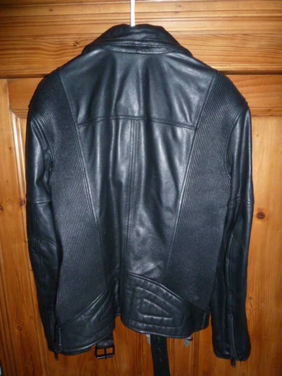 Blk Dnm - Real Black Leather Perfecto Biker Motocycle Jacket - 7