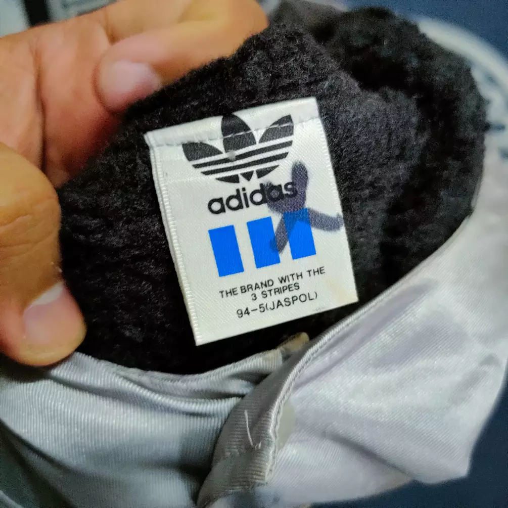 Vintage Adidas Silver Parkas Jacket Big Logo Fleece Inside - 14