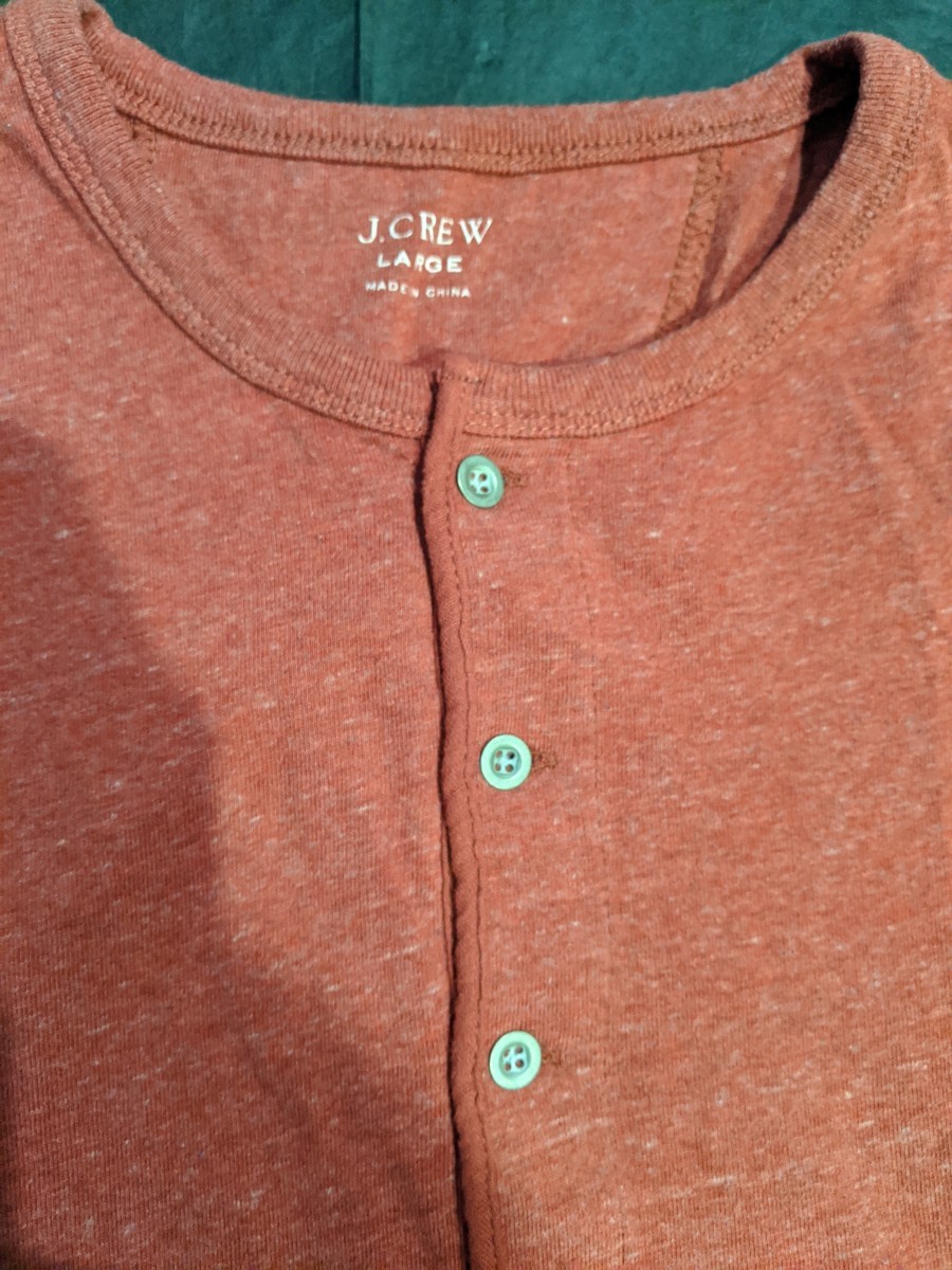 J.Crew - J Crew Orange Henley Large - 2