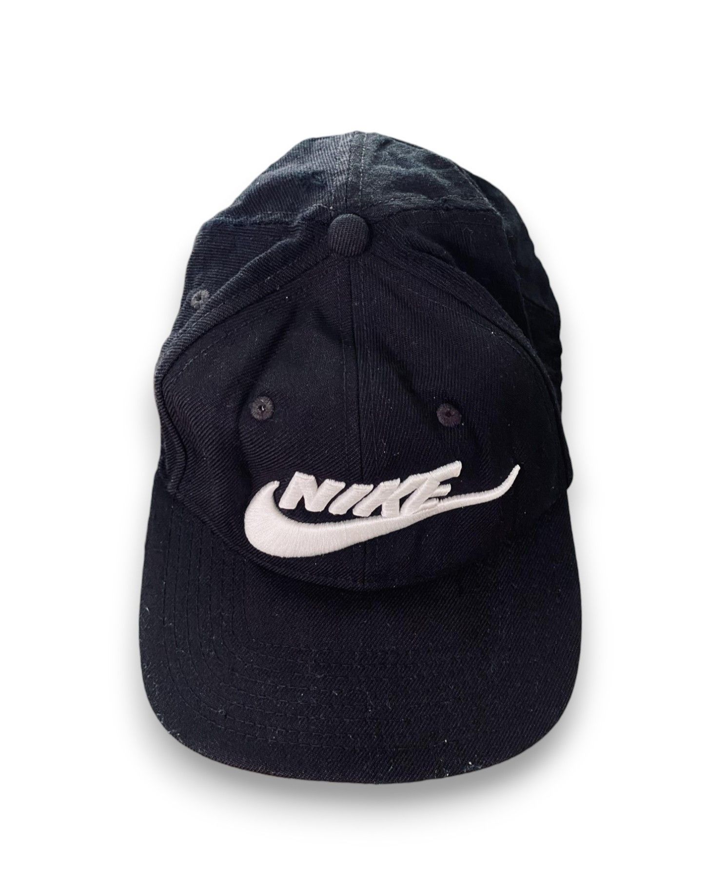 Nike Cap Hat Big Logo Swoosh Vintage Y2K Streetwear Black - 4