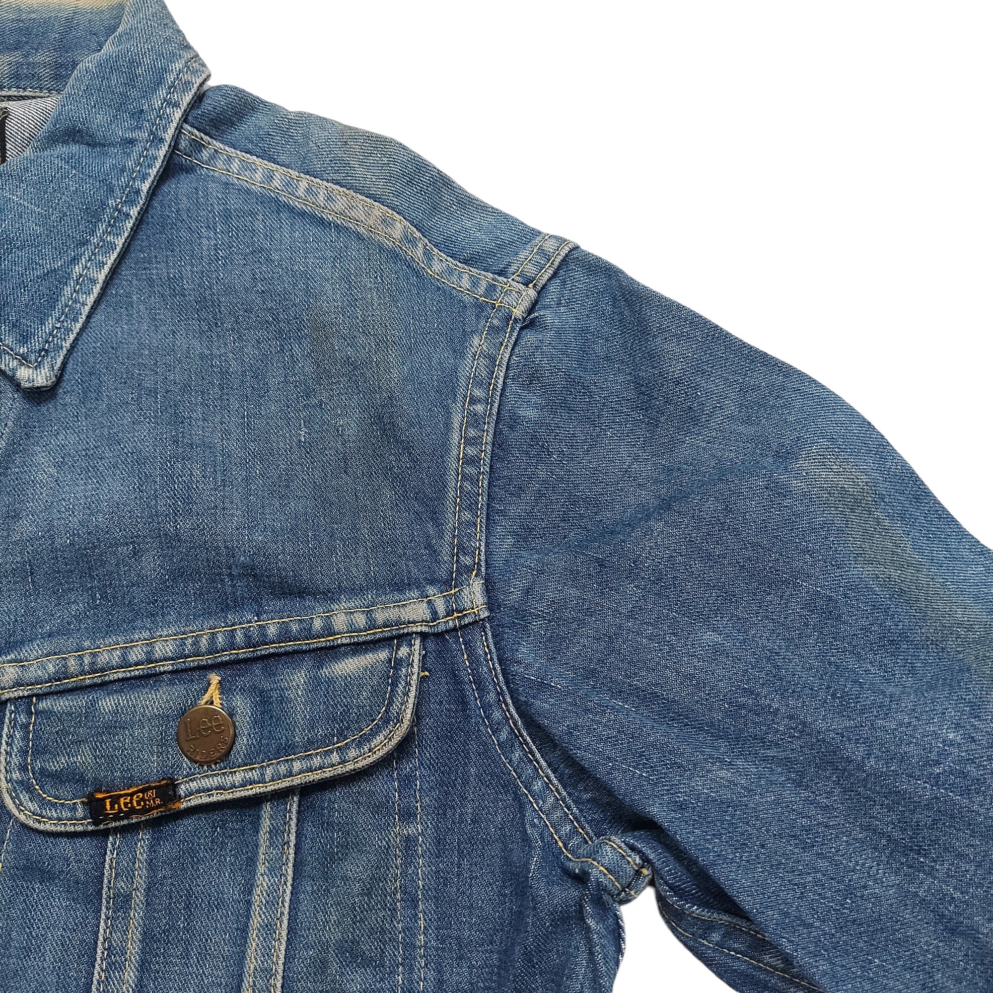 Vintage Lee 101-J union Size 36 Sanforized Denim Jacket  made in USA - 4