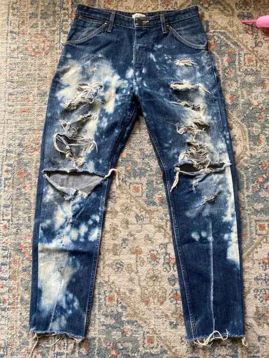 Designer × Distressed Denim × Wrangler COTE MER x Wrangler Distressed Jeans Pant Norio Sato - 1