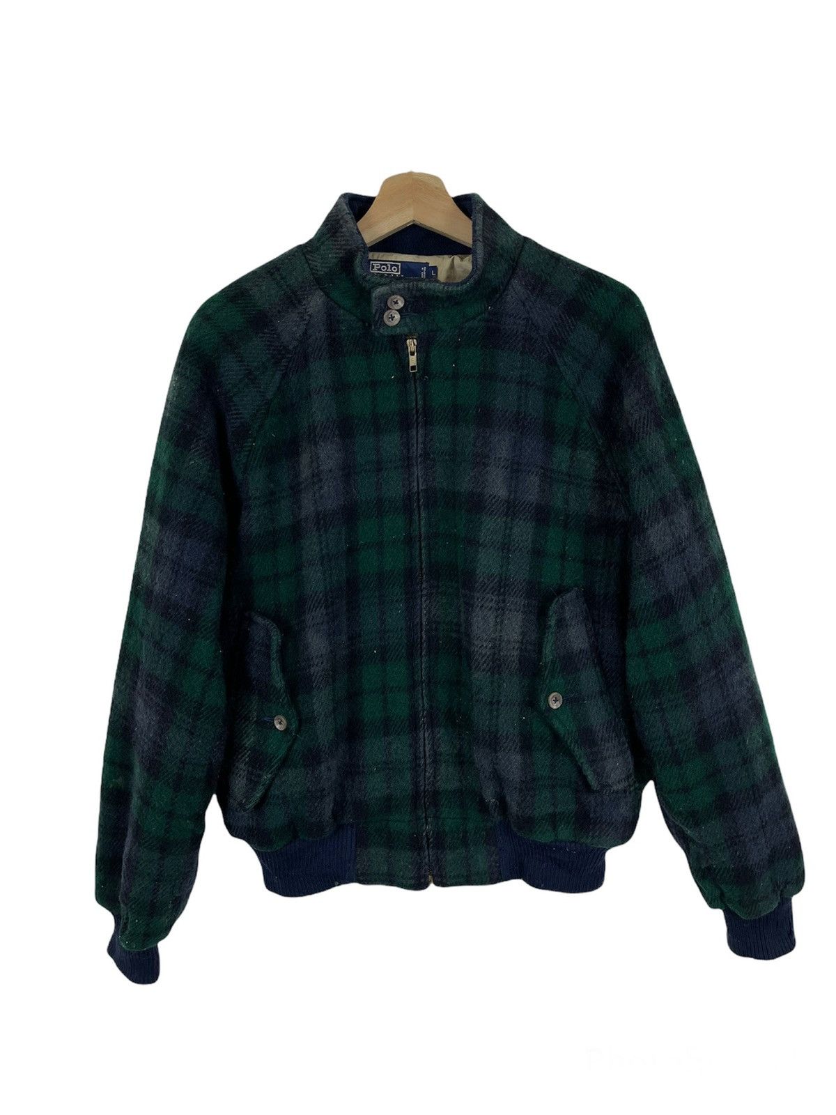 Vintage RALPH LAUREN POLO GLEN PLAID WOOL VARSITY - 2