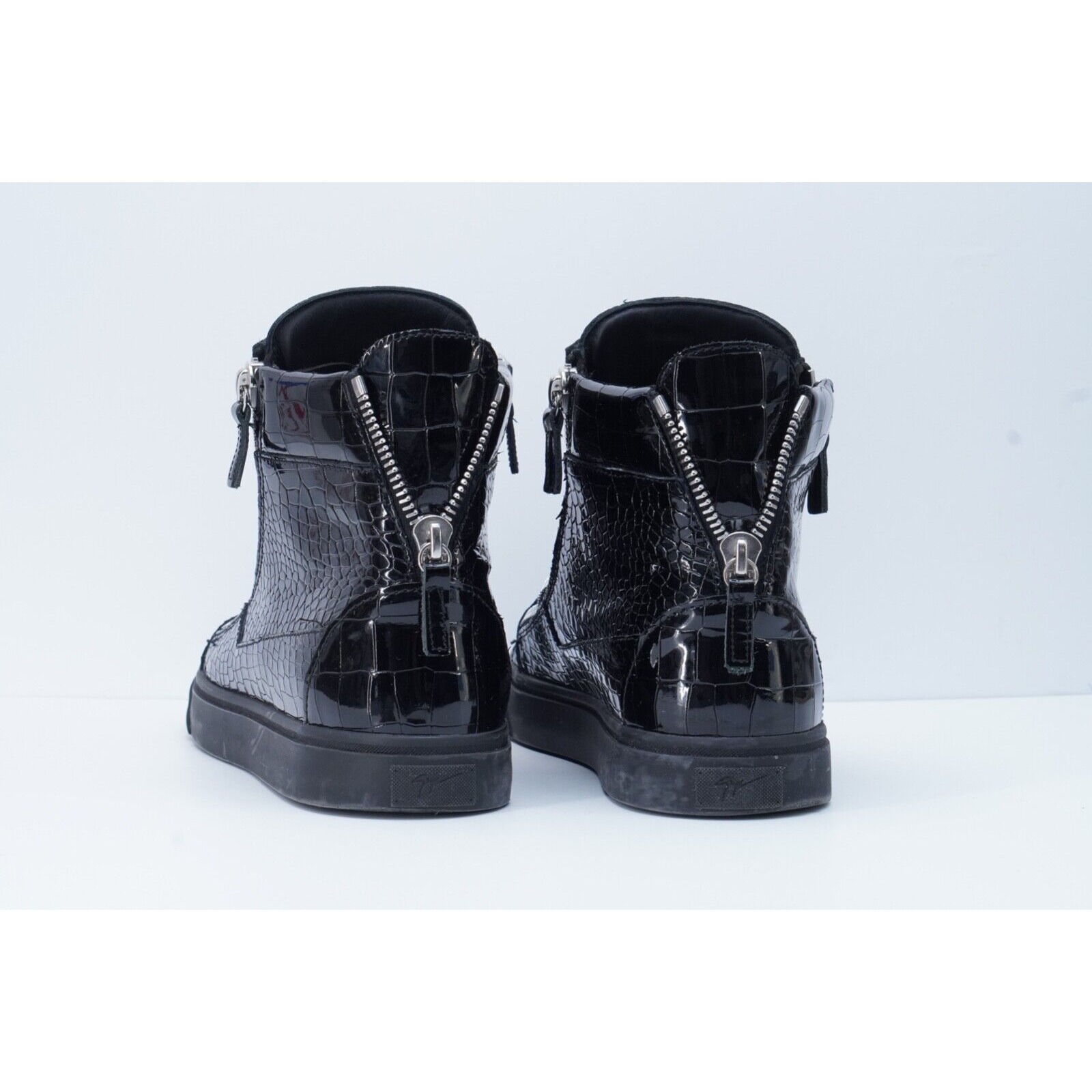 Giuseppe Zanotti Sneaker Black Crocodile Leather Double Zip - 9