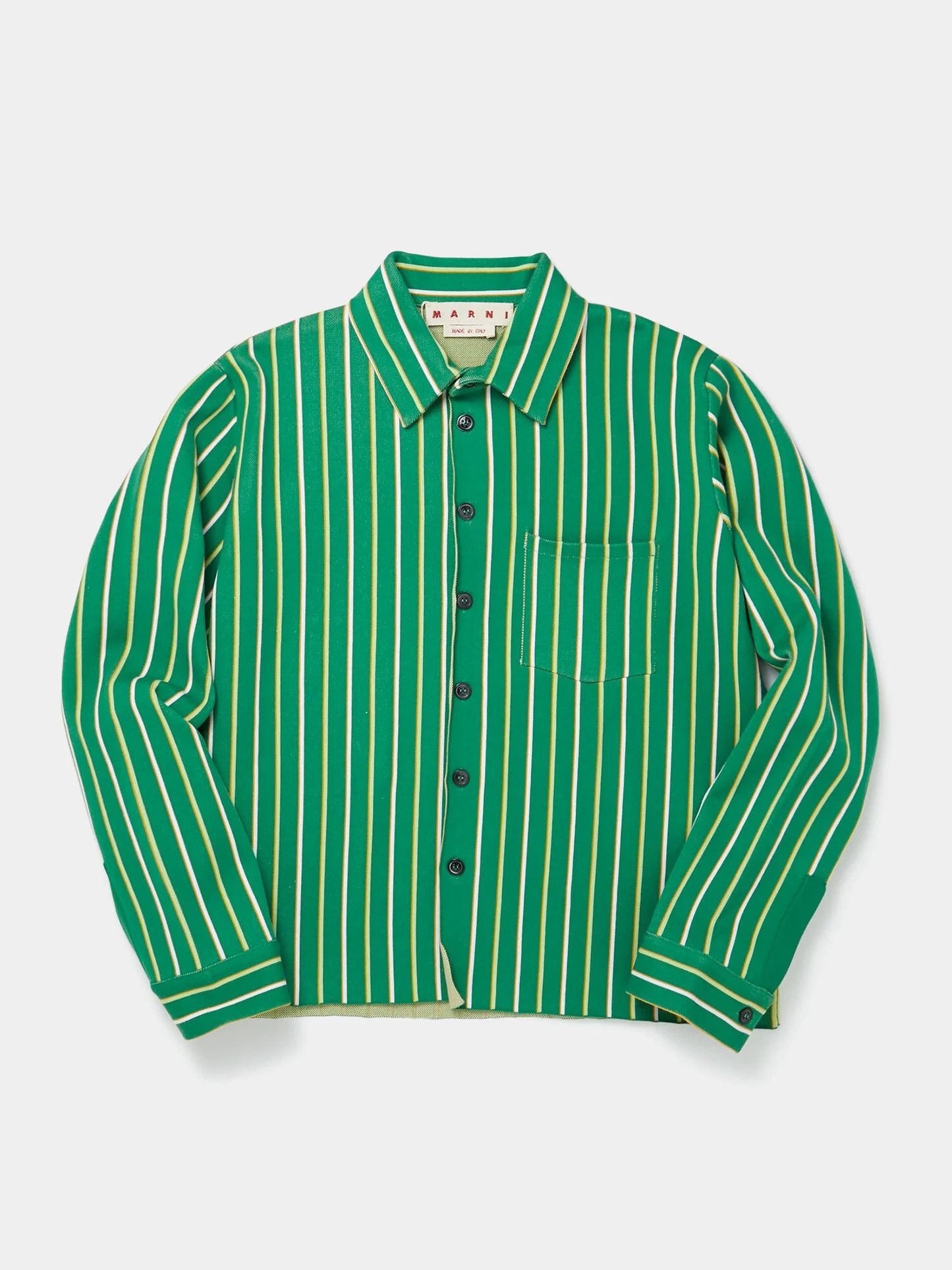 Knit striped long-sleeve shirt - 1