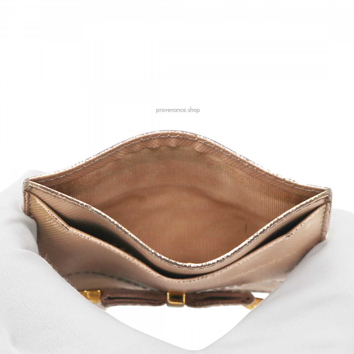 Prada Cardholder Wallet - Peach Saffiano Leather - 5