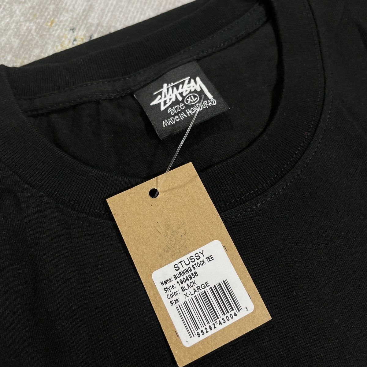 Stüssy Stussy Burn Fire Stock Tee Black - XL | hlnstuff | REVERSIBLE