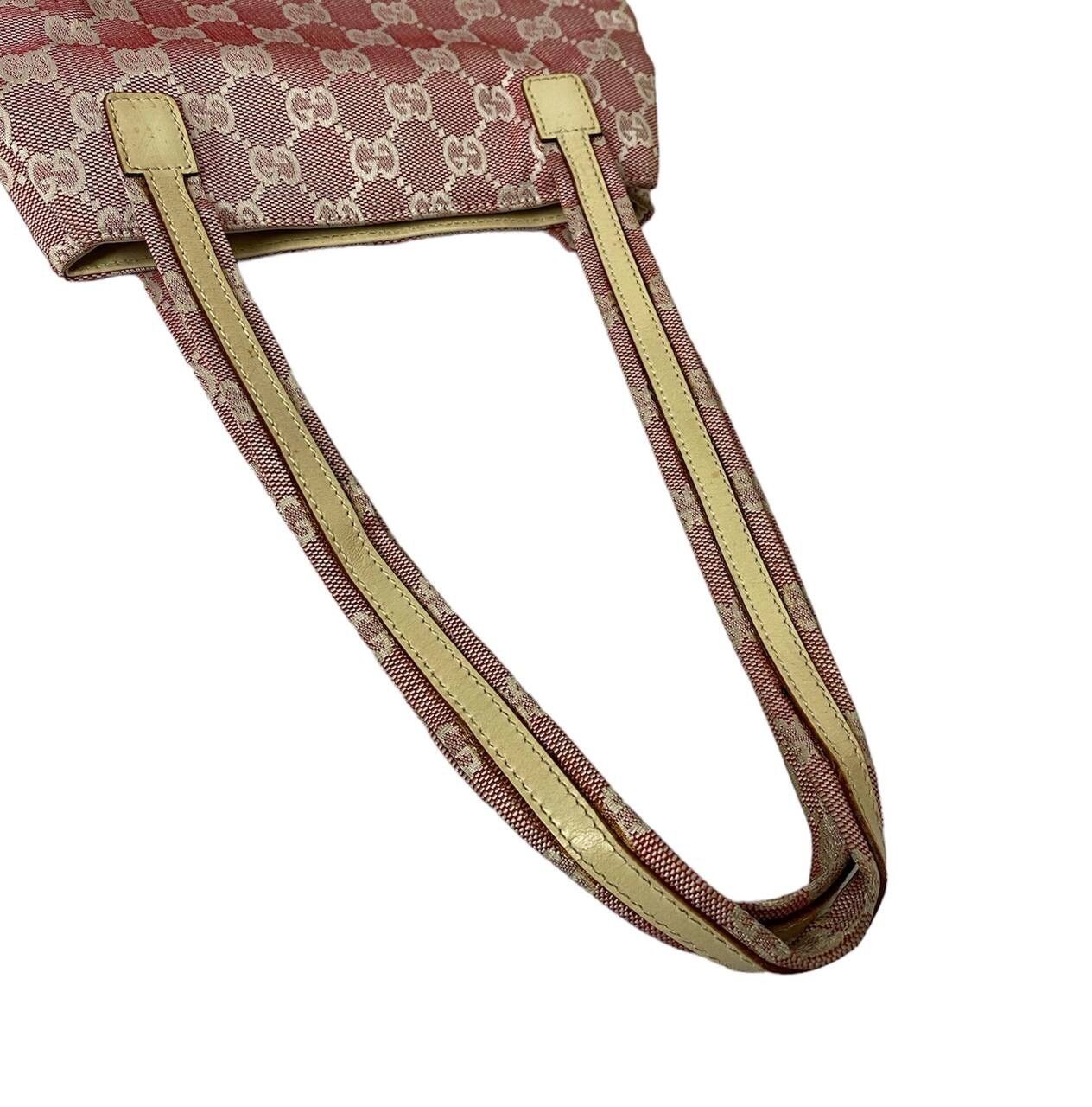 Vtg🔥Authentic Gucci Monogram GG Pink Mini Tote bag - 8