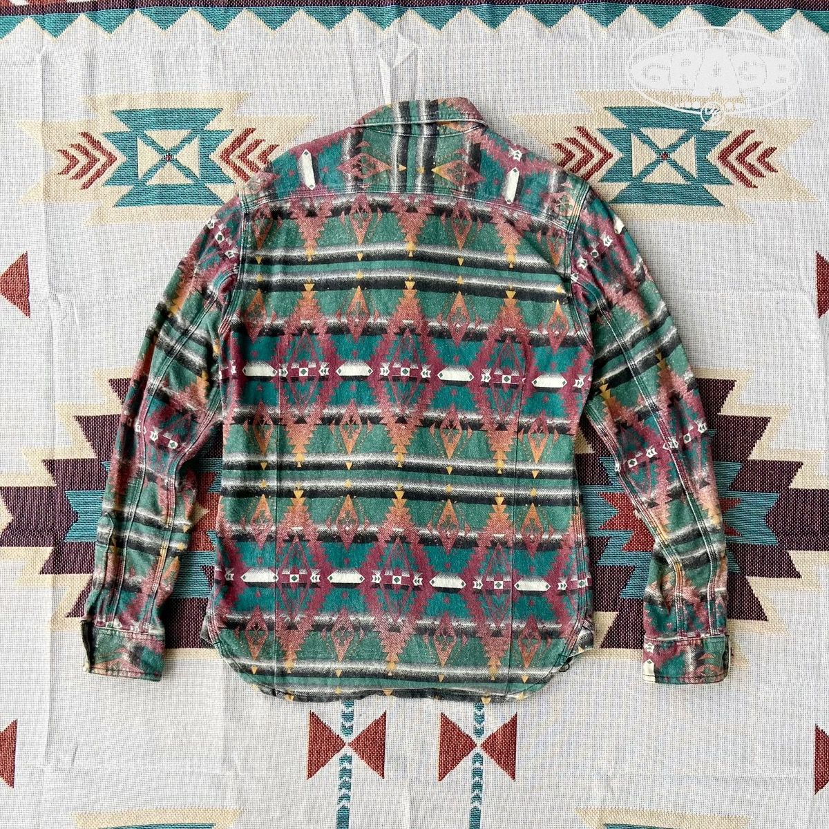 BEAMS Aztec Long Sleeve Button Up Shirt Navajo - 9