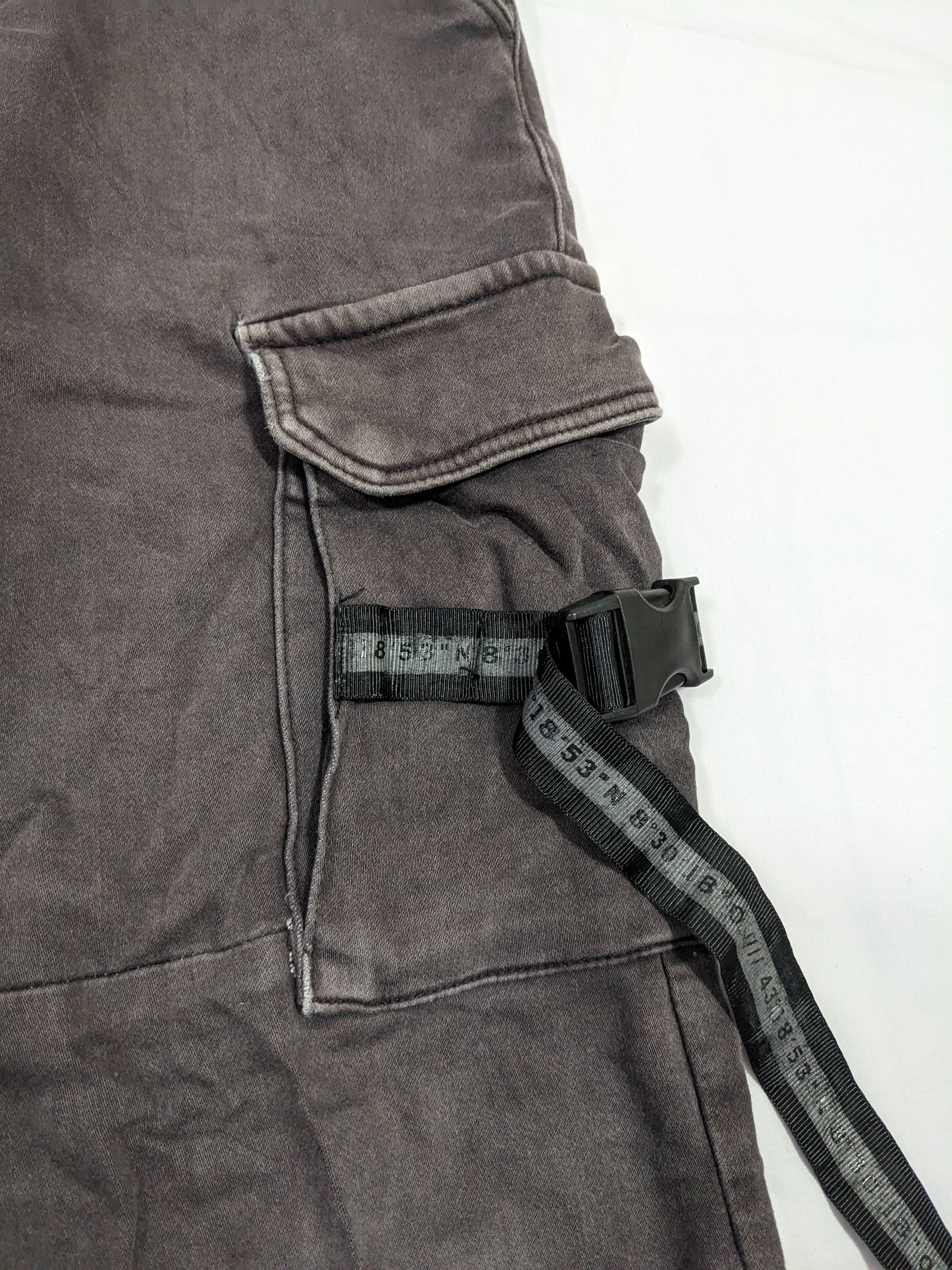 ZARA Black Faded Cargo Sweatpants Tactical Bondage - 5