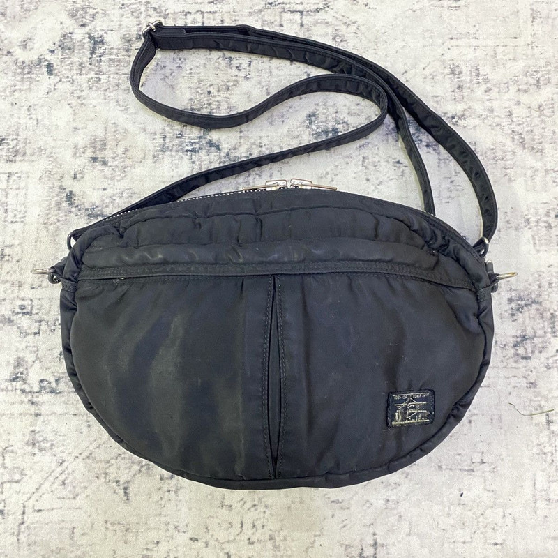 PORTER Yoshida Tokyo Oval Sling Bag Black Nylon Japan Made - 1