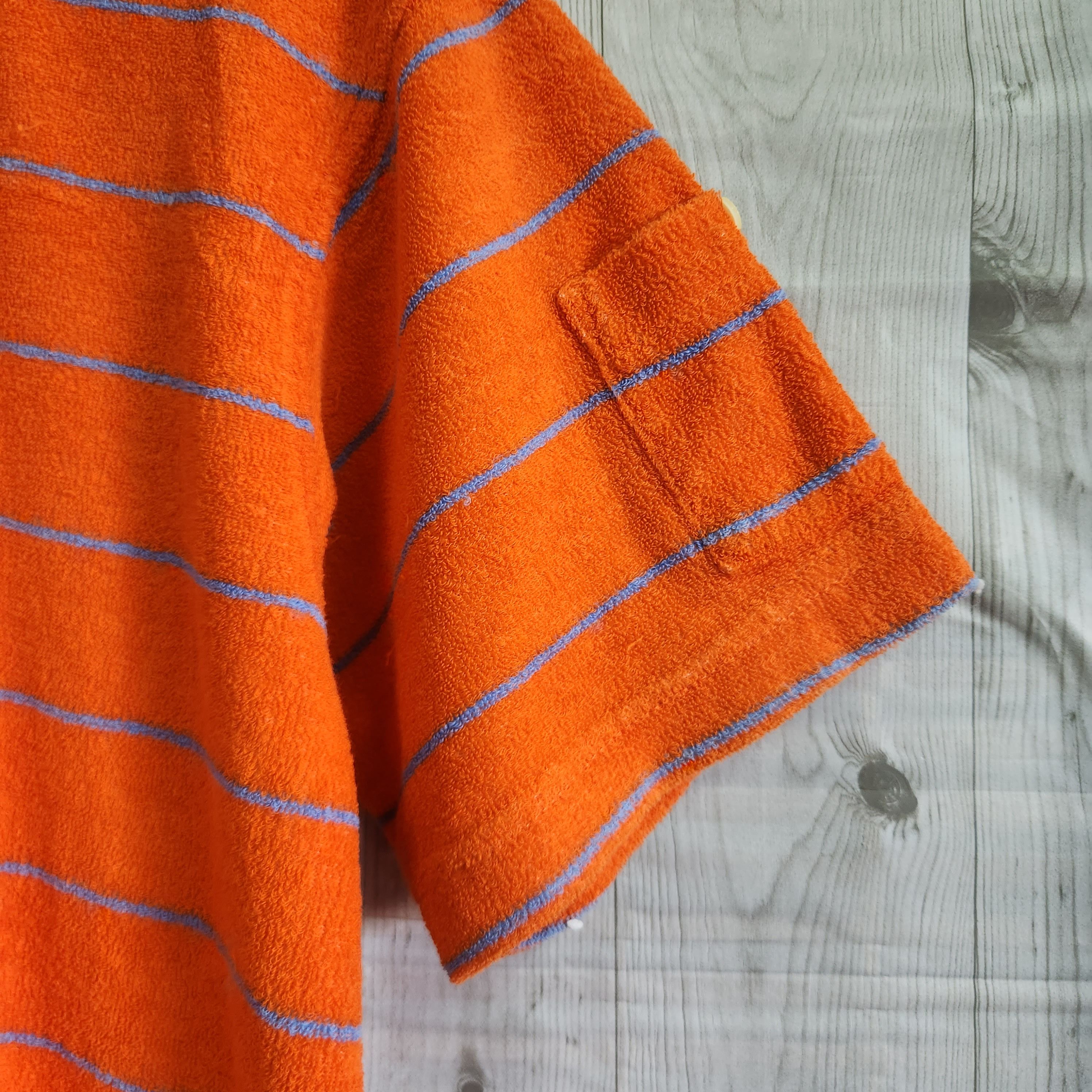 Vintage Stussy Rare Orange Stripes Arm Pocket TShirt - 12