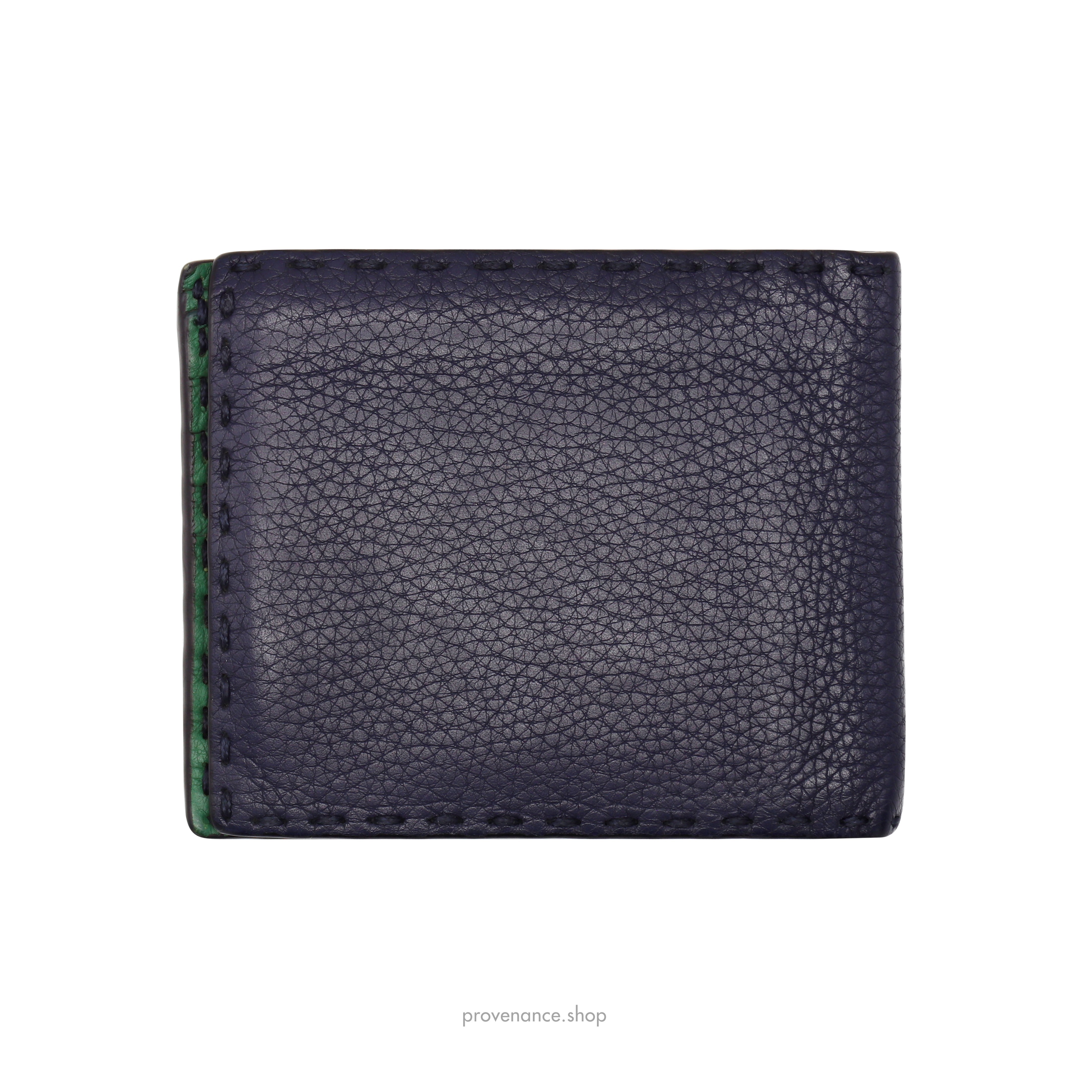 Fendi Selleria Horizontal Wallet - Navy Roman Leather - 2