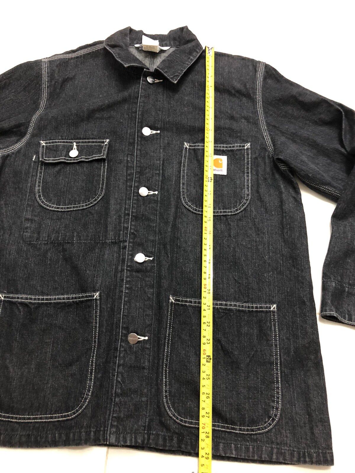 Black Denim Chore Multipocket Workwear Jacket - 9