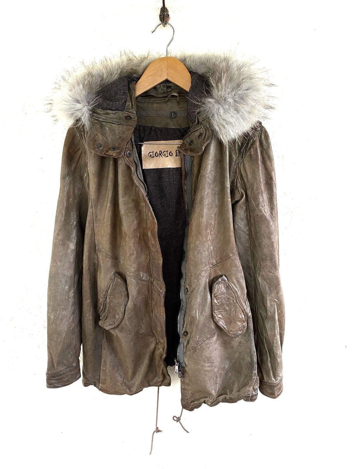 Giorgio Brato Detachable Fur Leather Jacket - 1