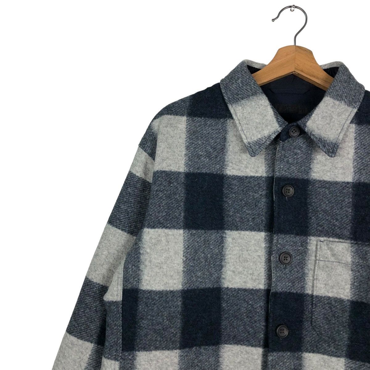 🔥VINTAGE WOOL BIKER JACKET UNIQLO JAPAN ISSEY MIYAKE TARTAN - 7