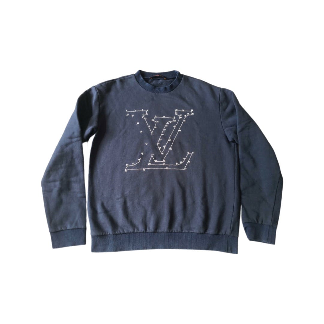 Connect the dots stitch print embroidered sweatshirt
