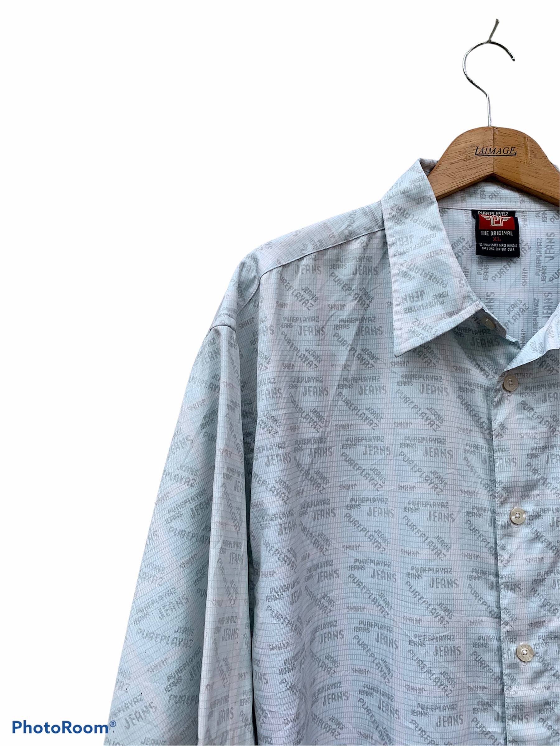 Vintage - Vintage Pure Playaz Hip Hop Full Over Print Button Shirt - 1