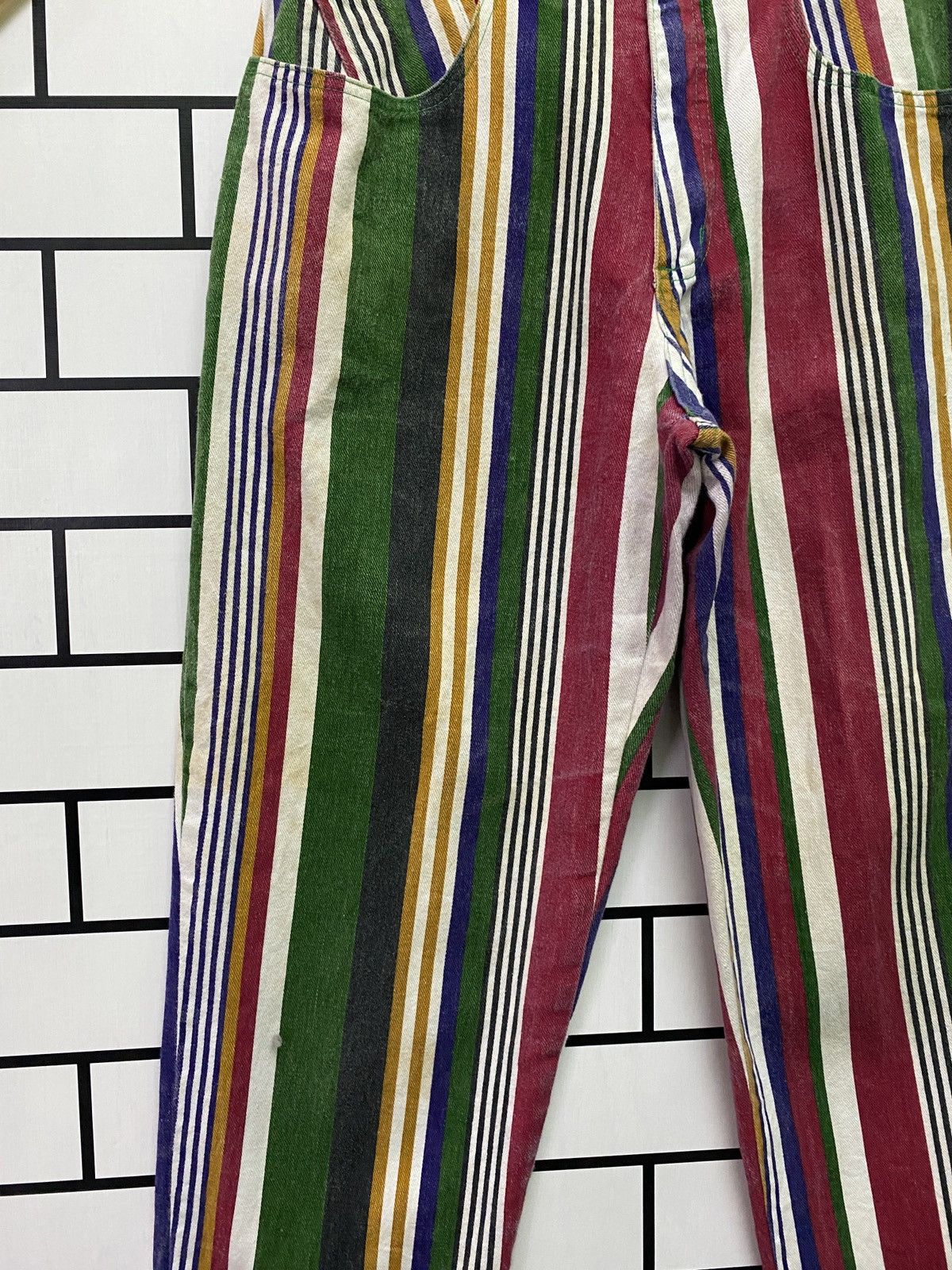 Vintage Striped Multicolour Baggy Pants - 7