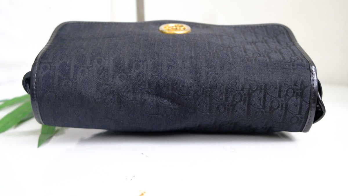 Vintage Dior Trotter Canvas Cross body Shoulder Bag Black - 7