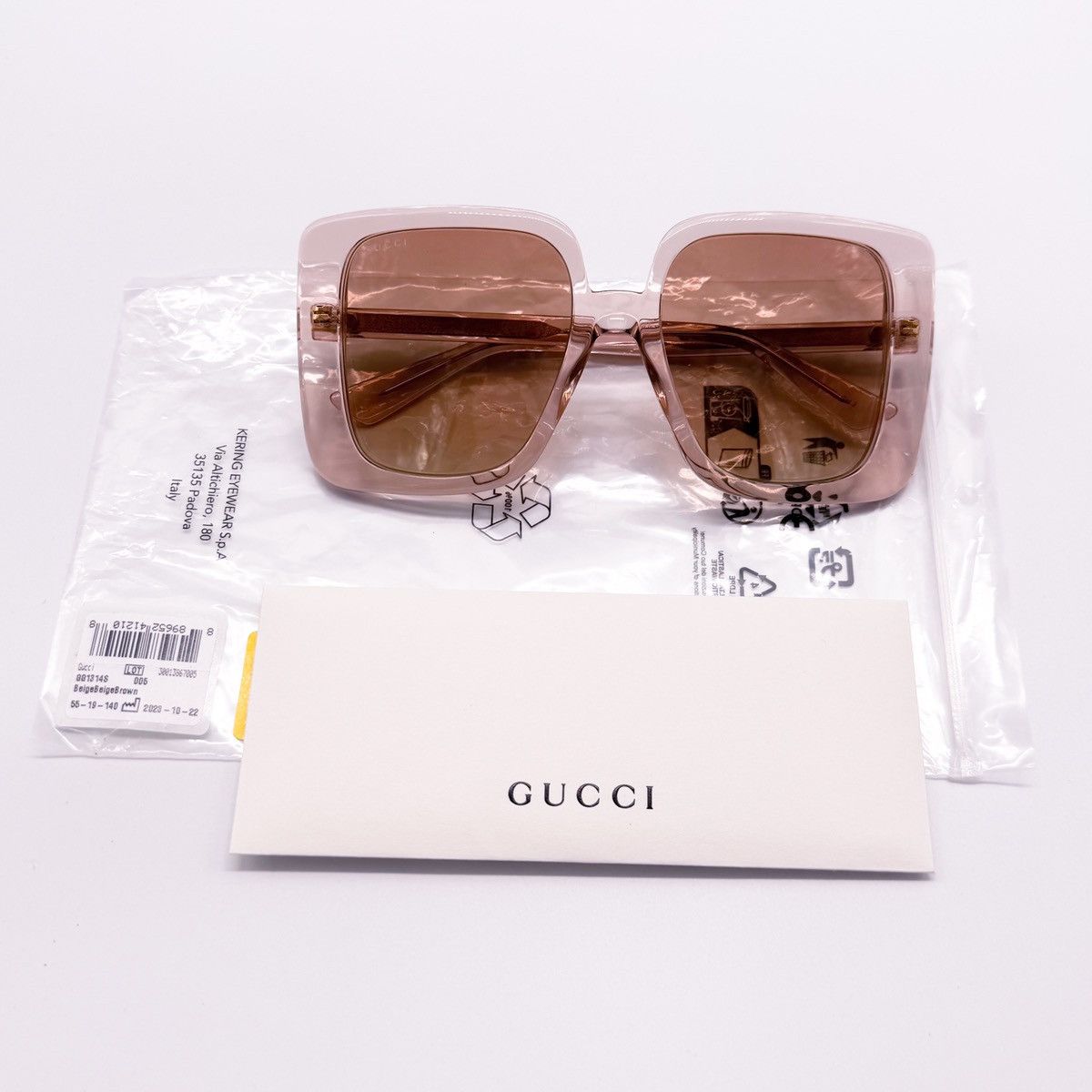 NEW GUCCI GG1314S 005 WOMEN BEIGE SQUARE SUNGLASSES GUCCI - 12