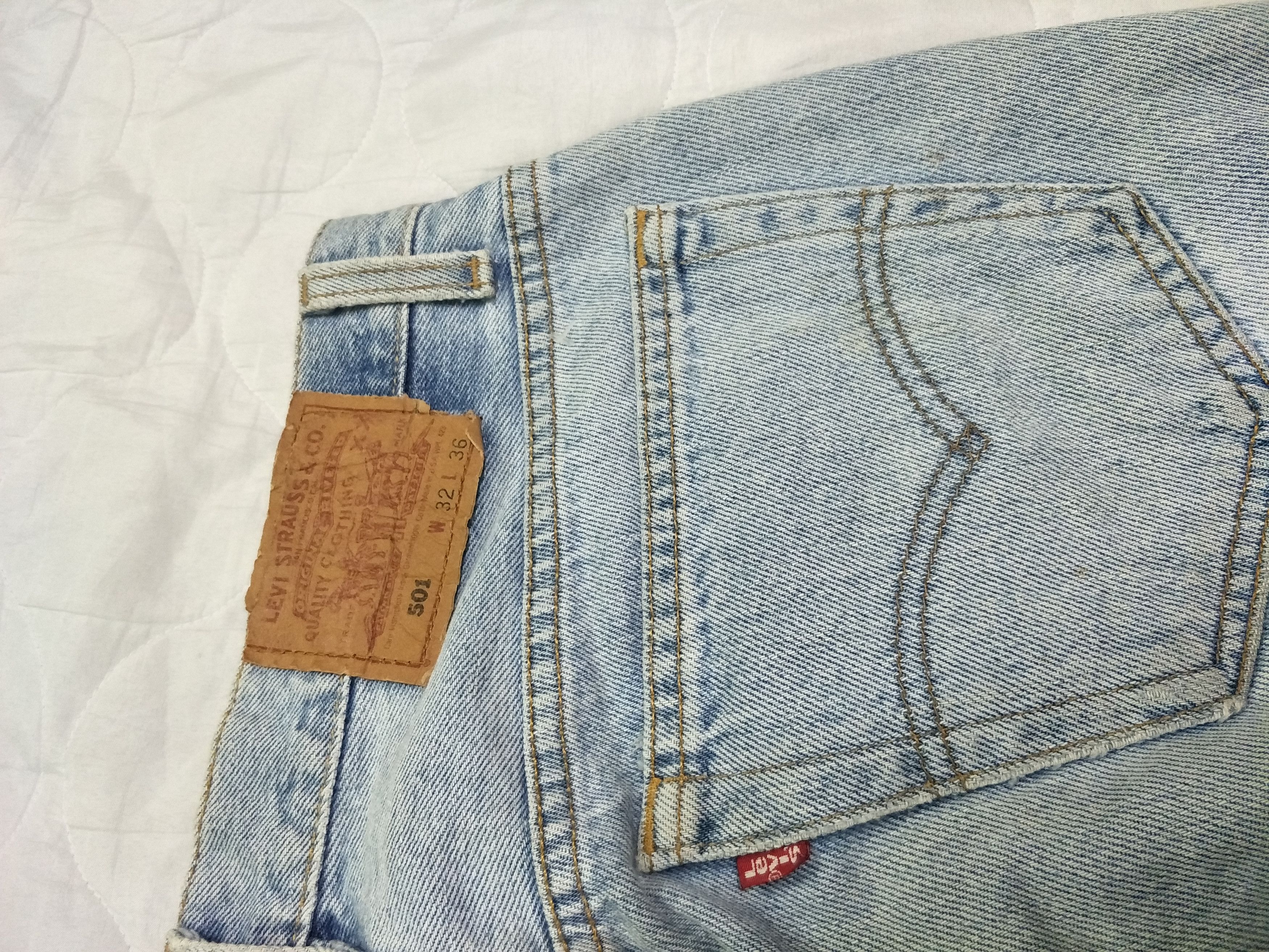 Vintage Levi's 501 Custom Splatter Distress Denim - 9