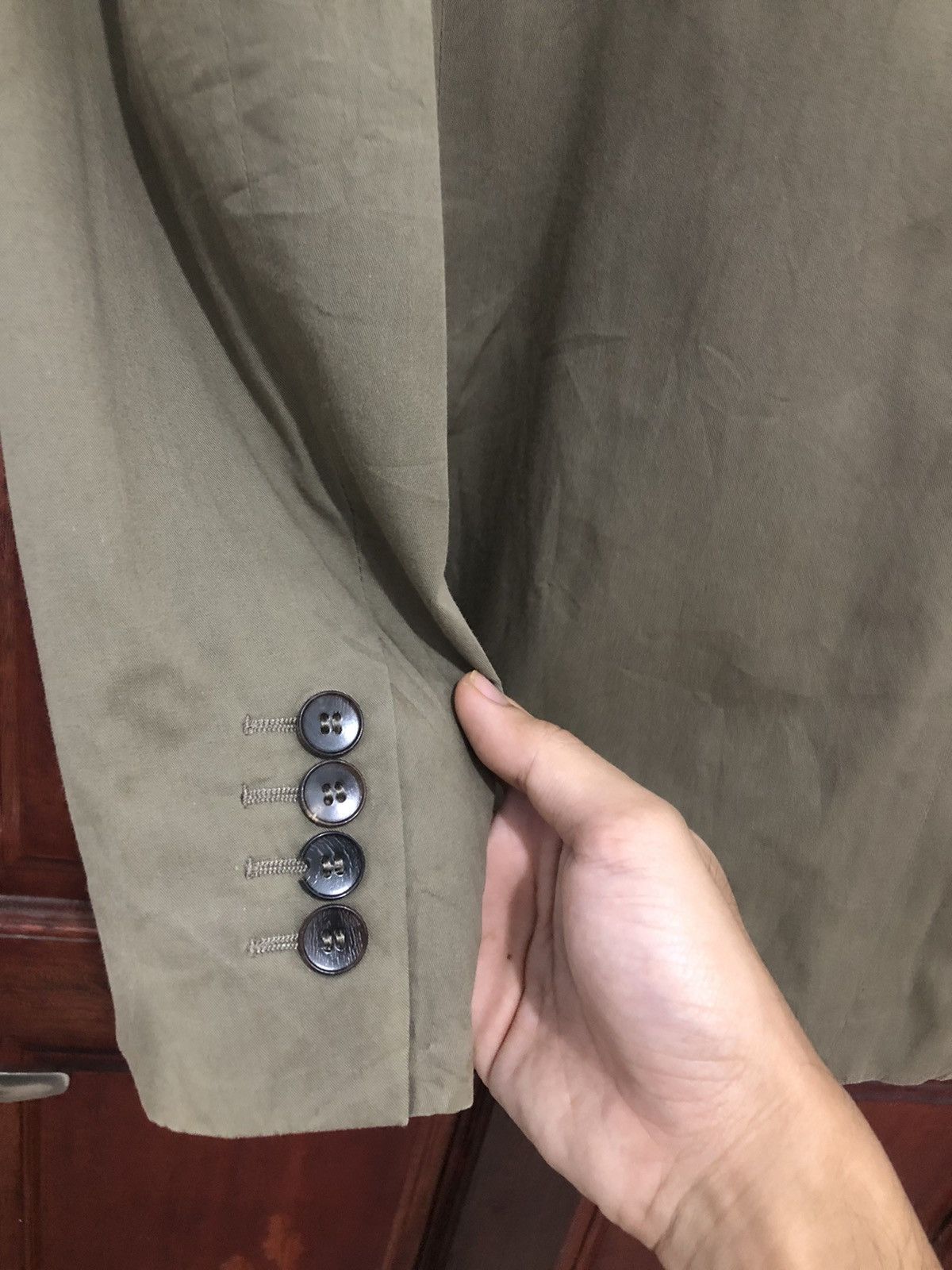 Vintage Gucci Rayon Three Button up Coat - 5