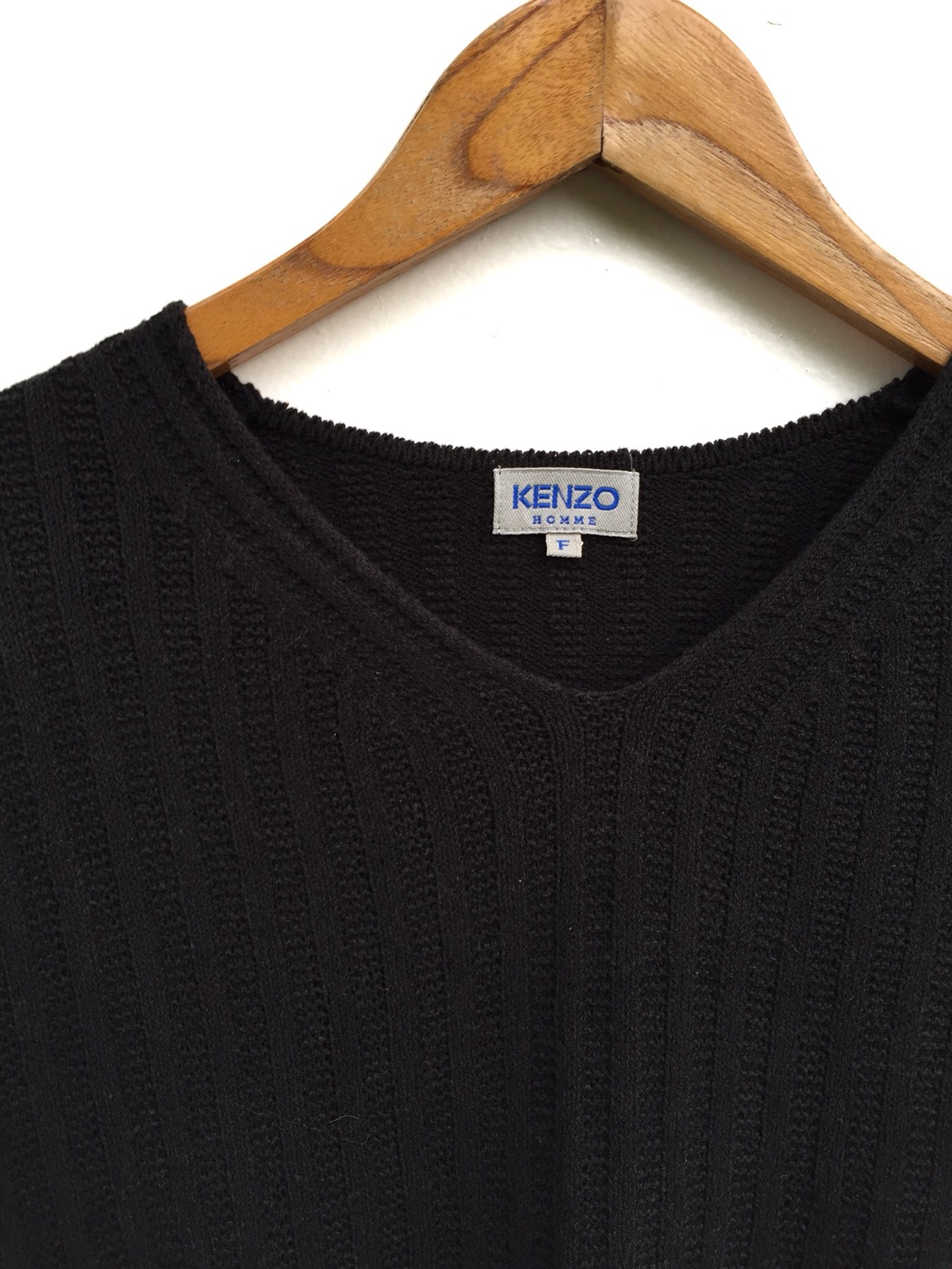 Vintage Japanese Brand Kenzo Hand Knit Black Sweatshirt - 5