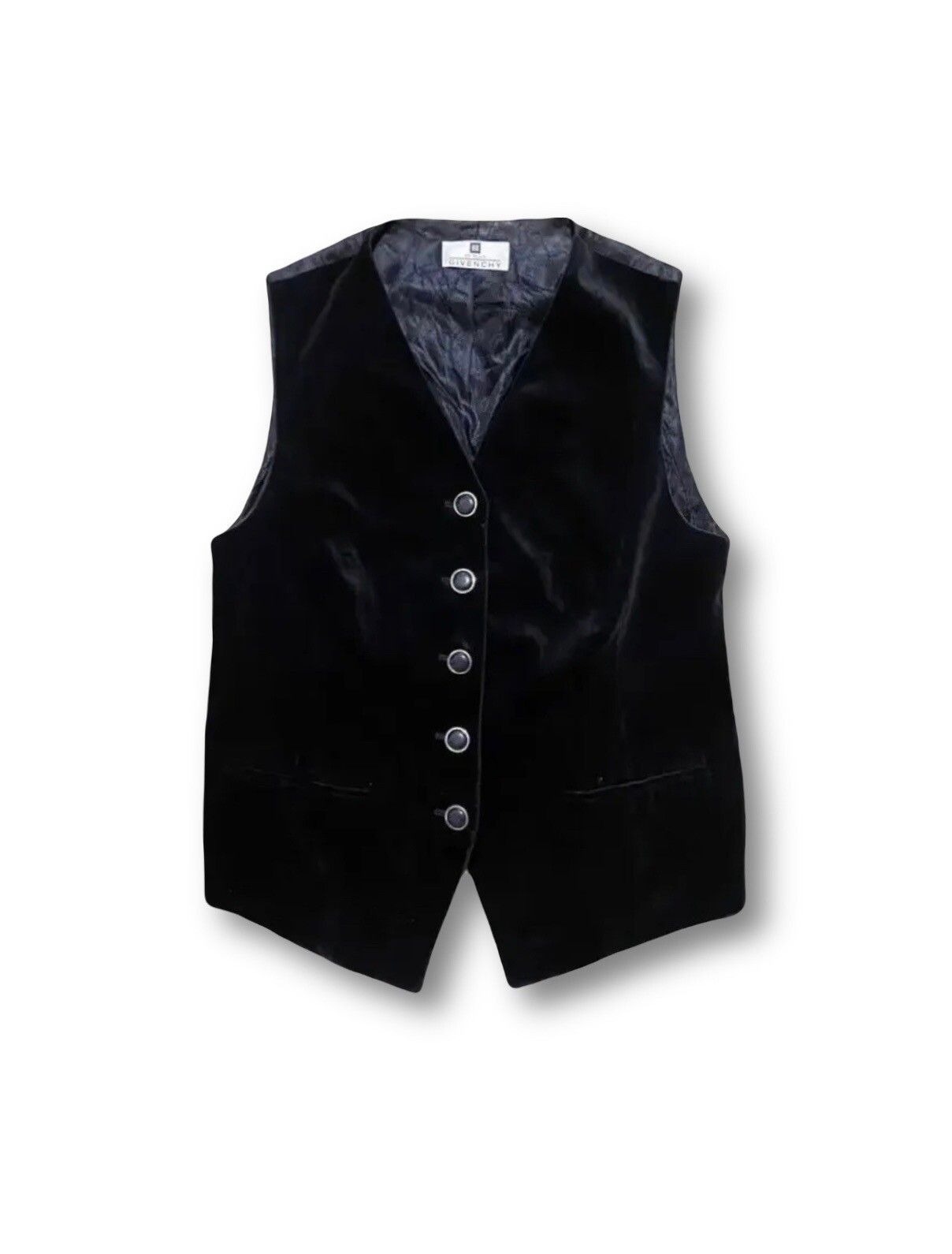 Givenchy En Plus Paris Vintage Vest Viscous Velvet Size 44 - 1