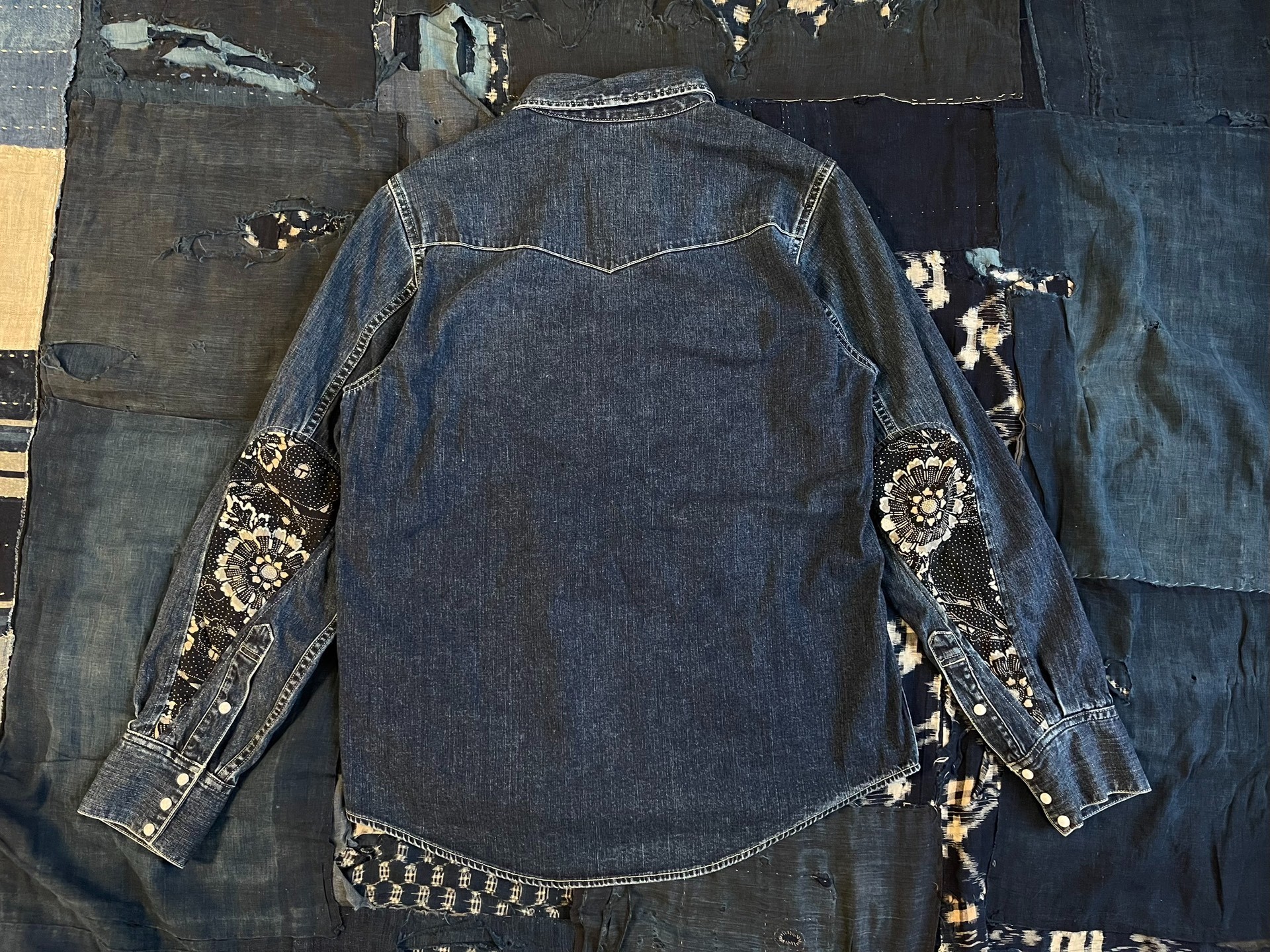 VISVIM 23SS ALBACORE SHIRT DMGD Ancient cloth water drop denim shirt - 3