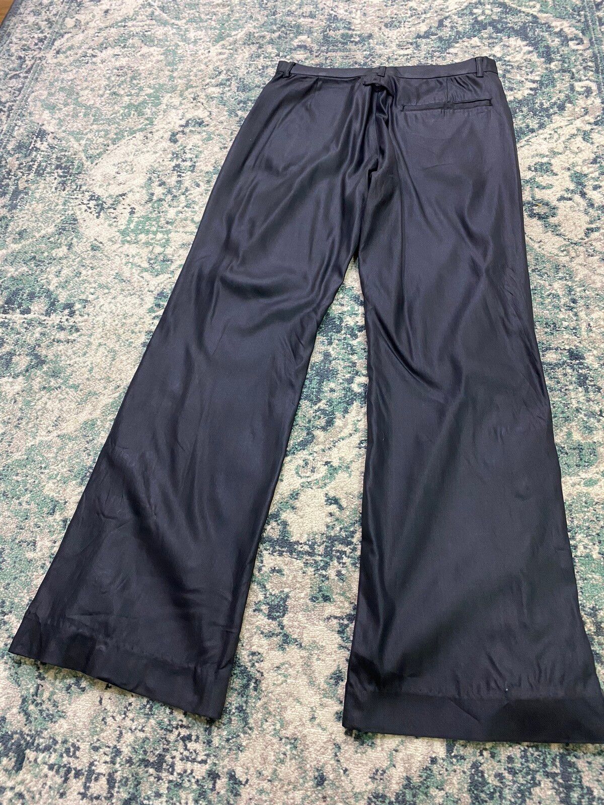 1990s Jean Paul Gaultier Homme Black Nylon Laced Flared Pant - 12