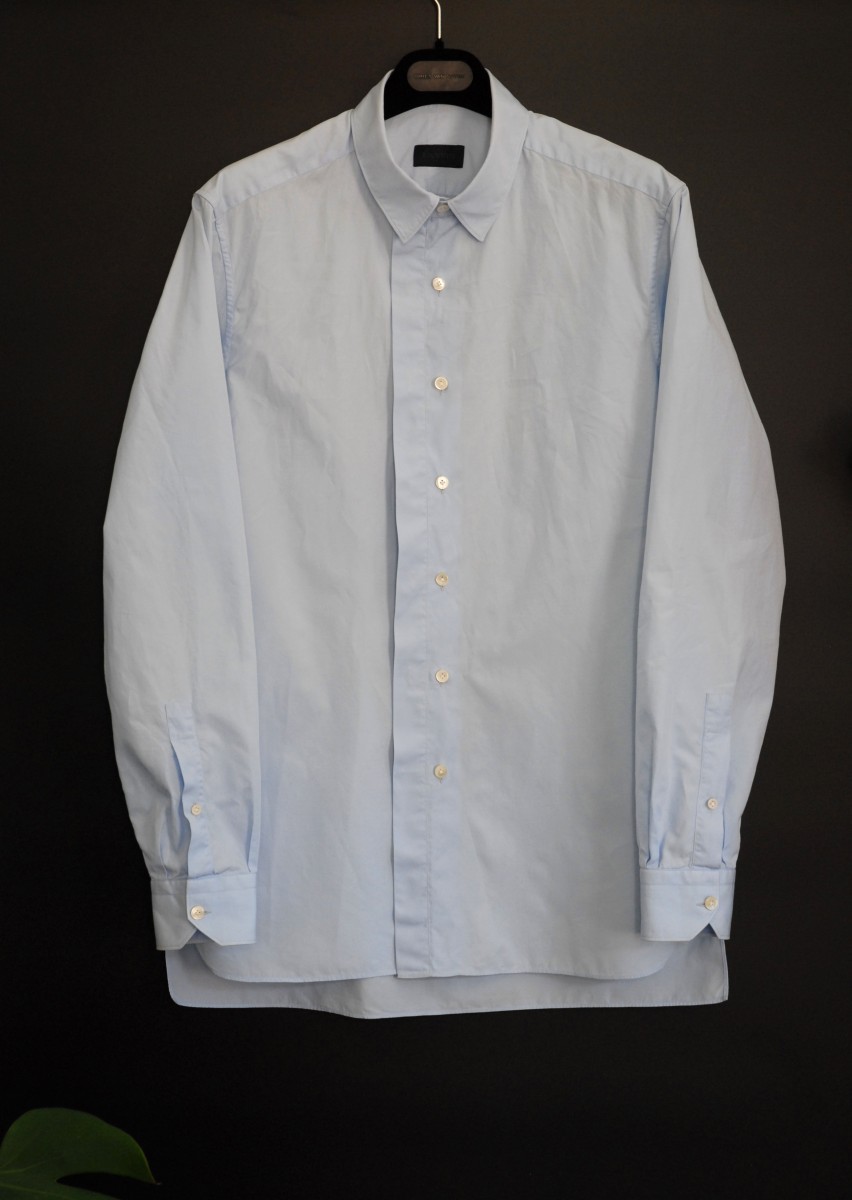 Light Blue Shirt With Alternative Buttoning - 1