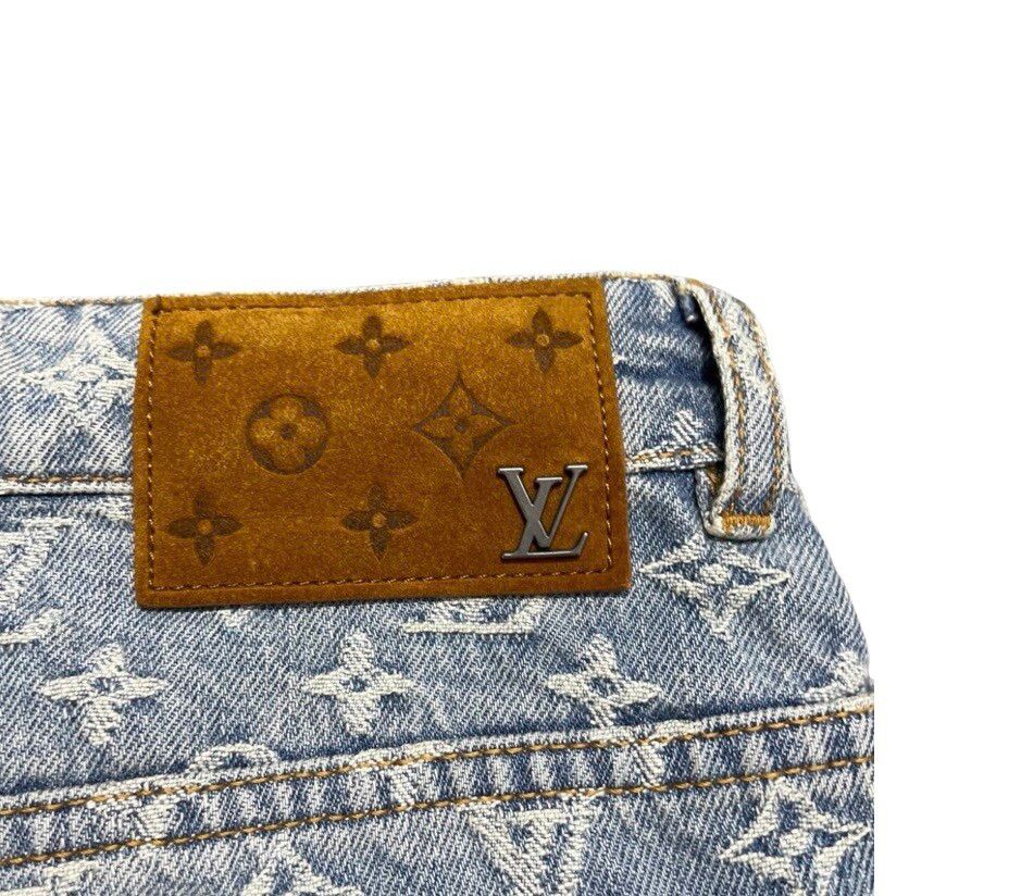 Louis Vuitton black Monogram Crazy Straight Jeans