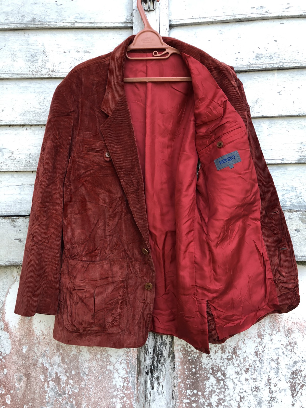 Vintage - Vintage Kenzo Corduroy Tailored Red Jacket - 5