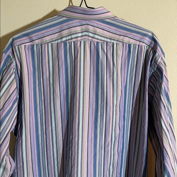 Burberry London Purple Multi Striped Shirt Vintage - 7