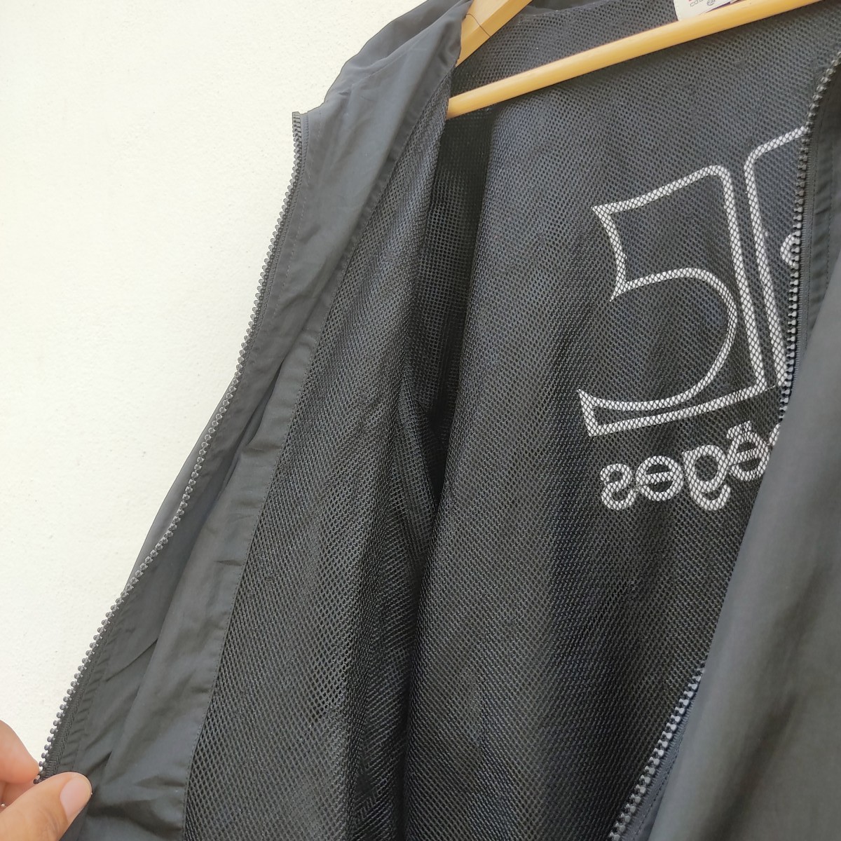 Andre Courreges - Vintage Courreges Homme Big Logo Black Winbreaker Jacket - 11