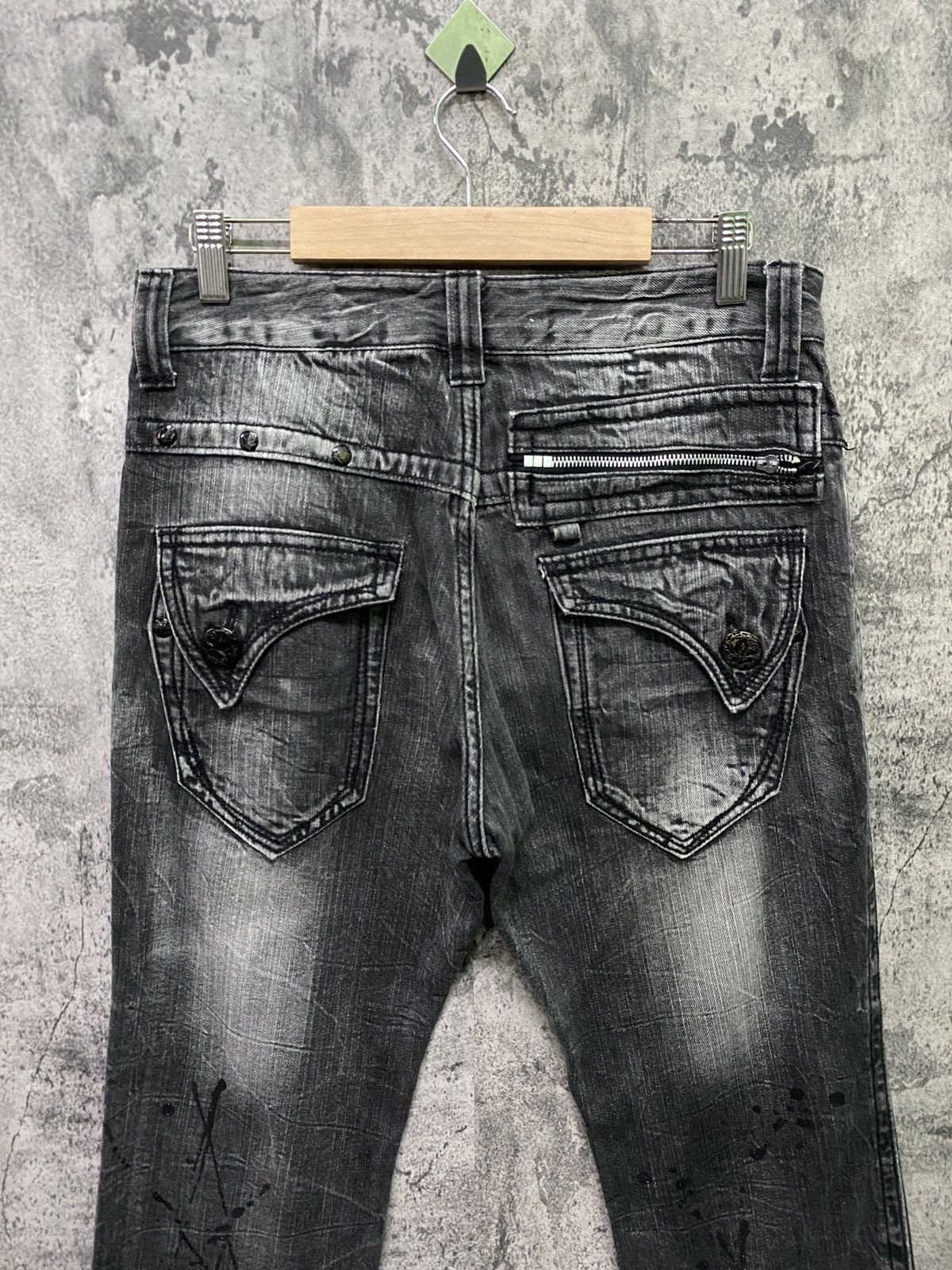 Designer - Japanese Brand BLOW BY BLUE Splash Glitter Bondage Denim - 11