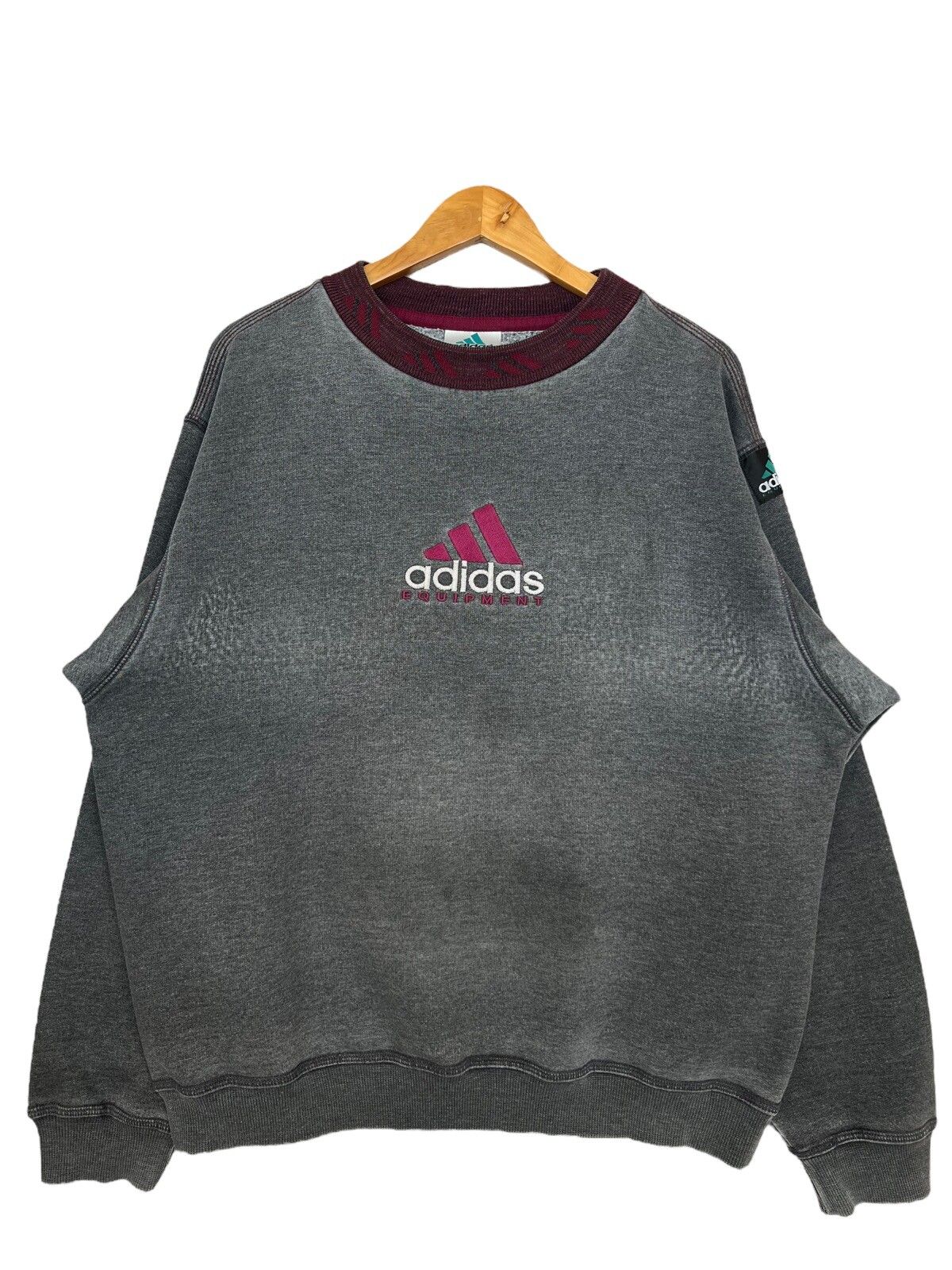 RARE‼️Vintage 90s Adidas Equipment Sweatshirt Grey Sweatshirt - 8