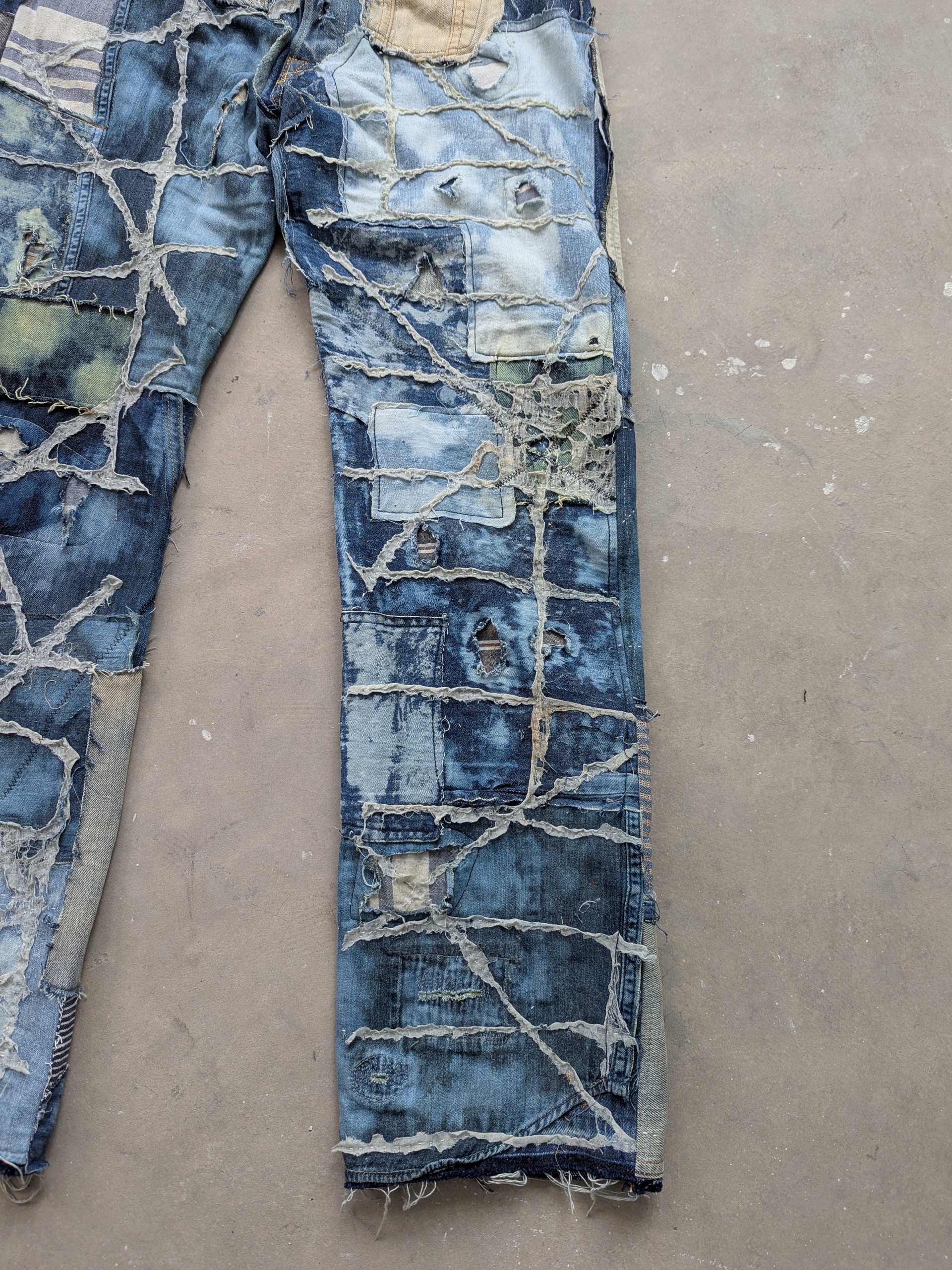 kapital kountry 襤褸　boro パッチワーク　デニム　白　33 Kapital × Kapital Kountry Kapital Boro Selvedge Denim | Grailed