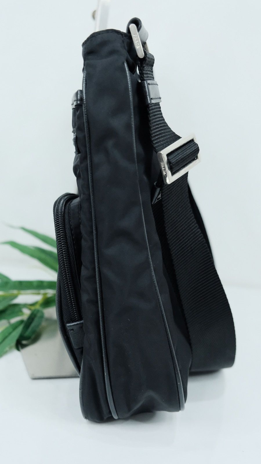 Authentic prada sling bag black nylon - 5