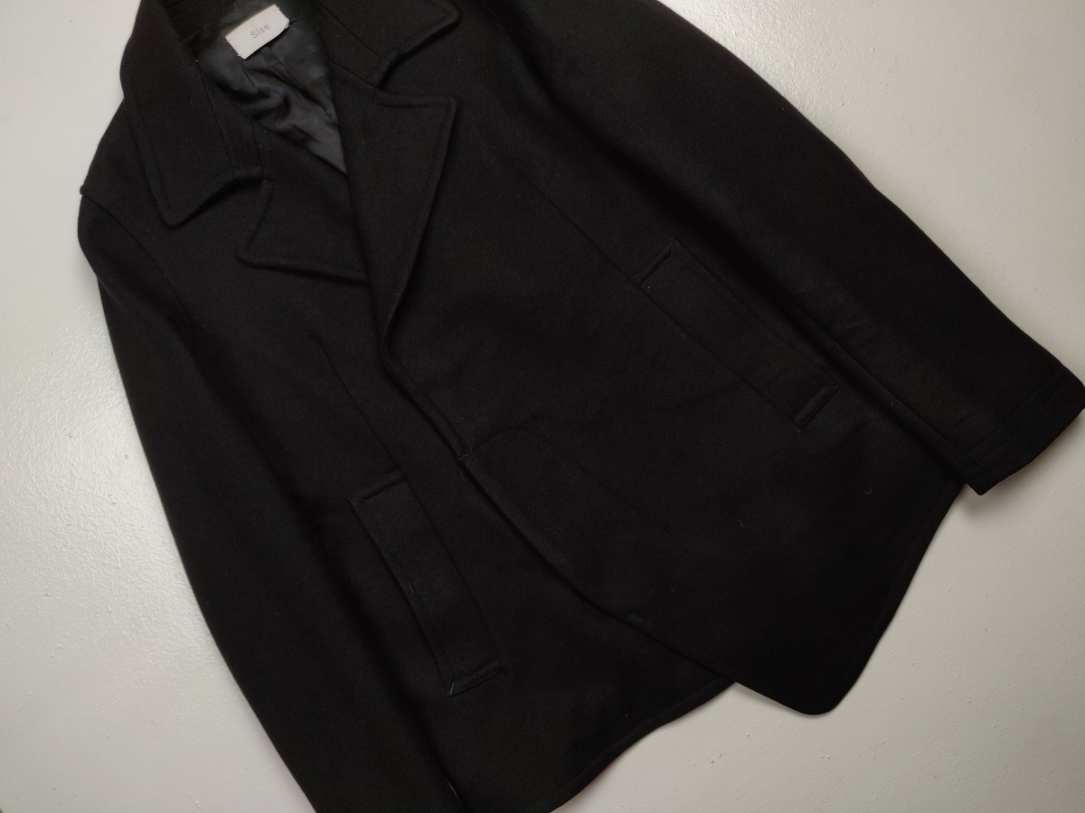 Archival Clothing - Heavy Black Coat Peacoat Outerwear Winter Season - 3