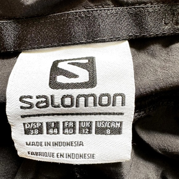 Salomon Windstopper Hiking Pants Stretch Zip Front Pockets Belted Logo Black 8 - 2