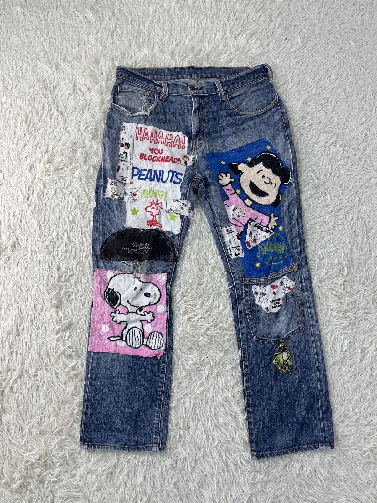 ❌DELETE SOON🔥Vtg Levis Crazy Patchworks Custom Jeans Baggy - 1