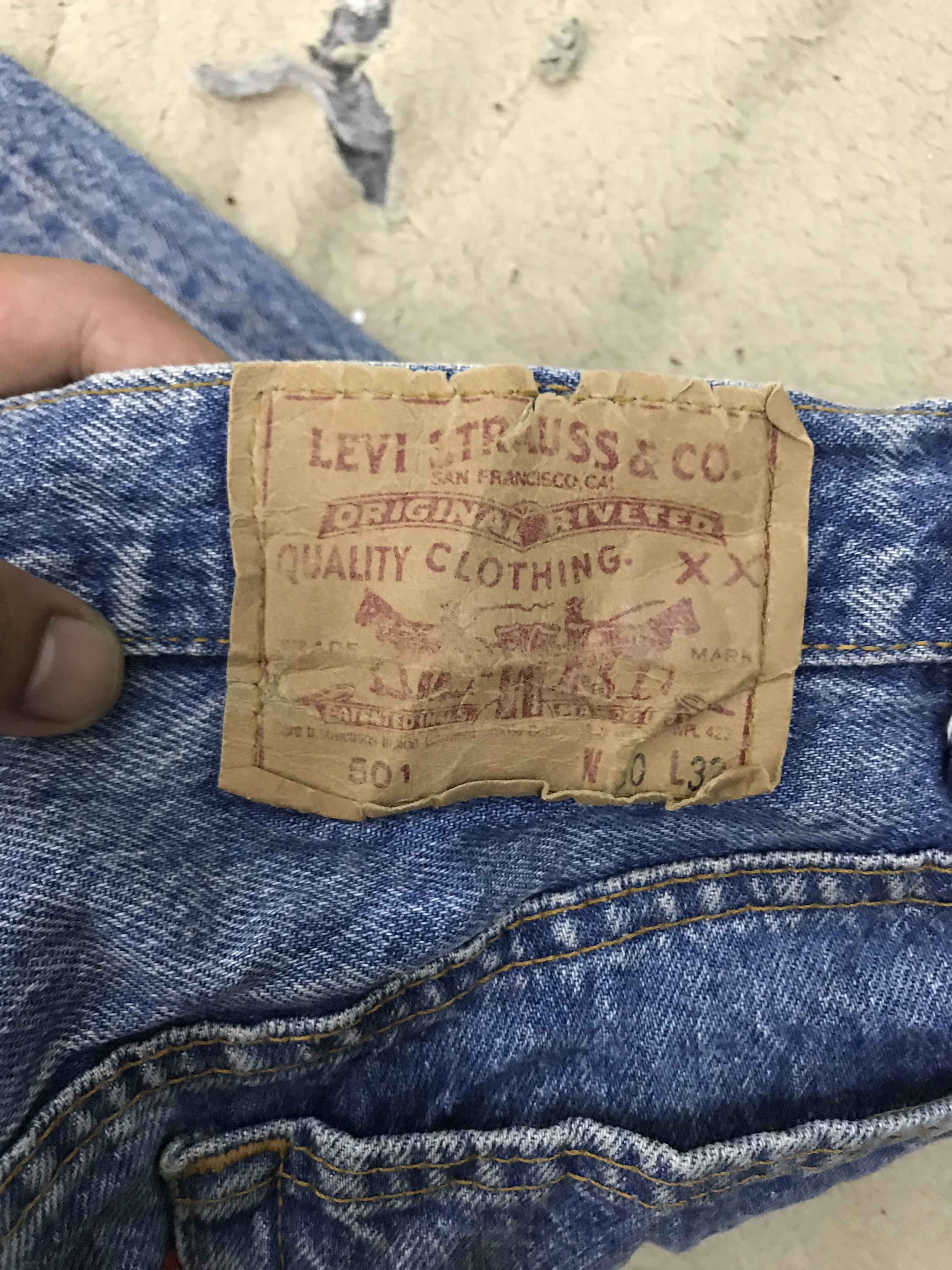 Size 30x31 Levis 501 Mickey Sta Patchwork Faded Jeans #2590 - 9